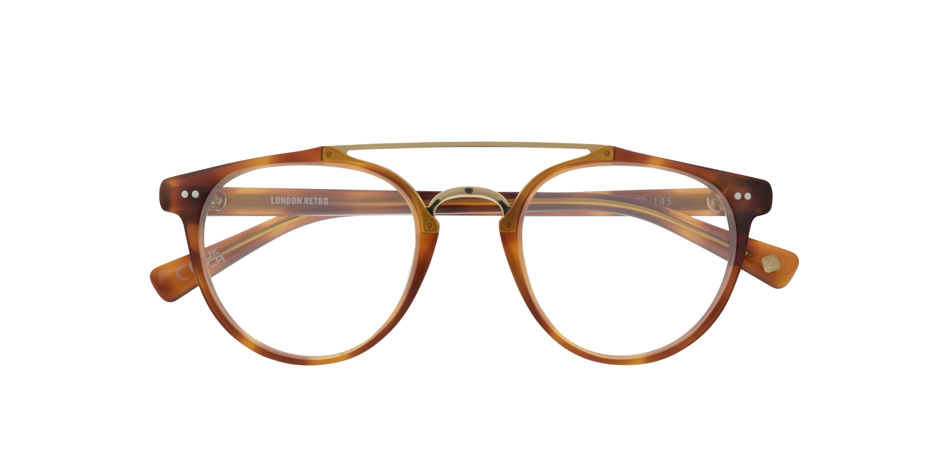 Keaton Honey Havana & Gold AcetateEyeglass Frames for Glasses Direct, Closed View