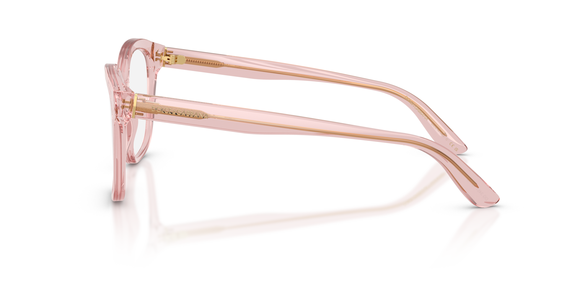 DG3451 Transparent Pink AcetateEyeglass Frames for Glasses Direct, Side View