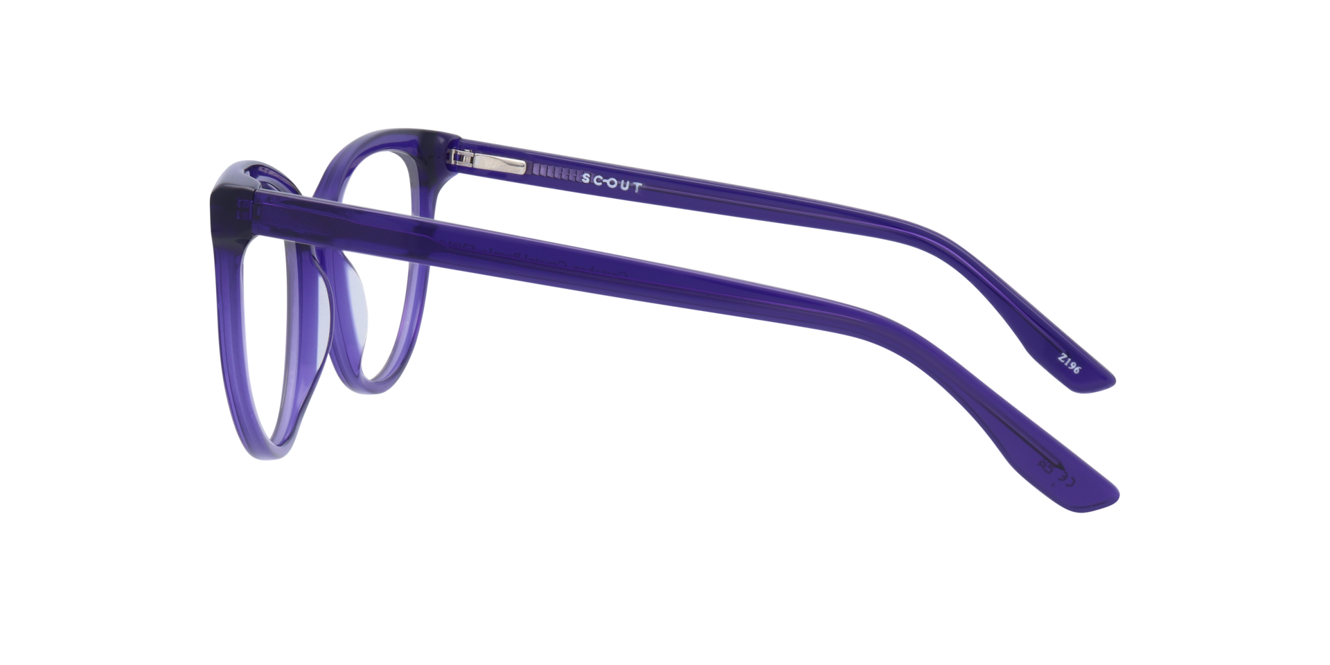 Gretchen Crystal Purple AcetateEyeglass Frames for Glasses Direct, Side View