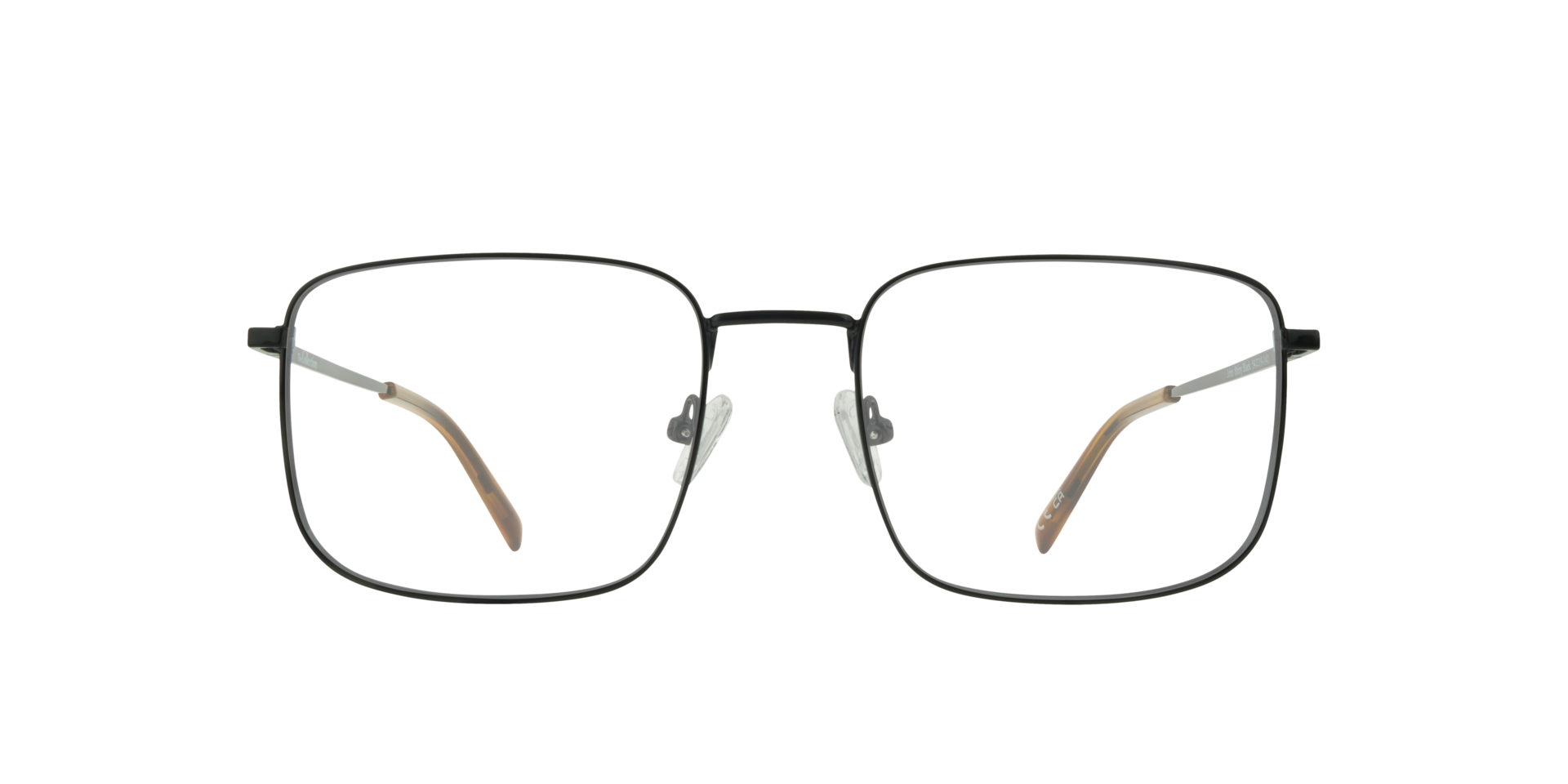 John Shiny Black MetalEyeglass Frames for Glasses Direct, Front View