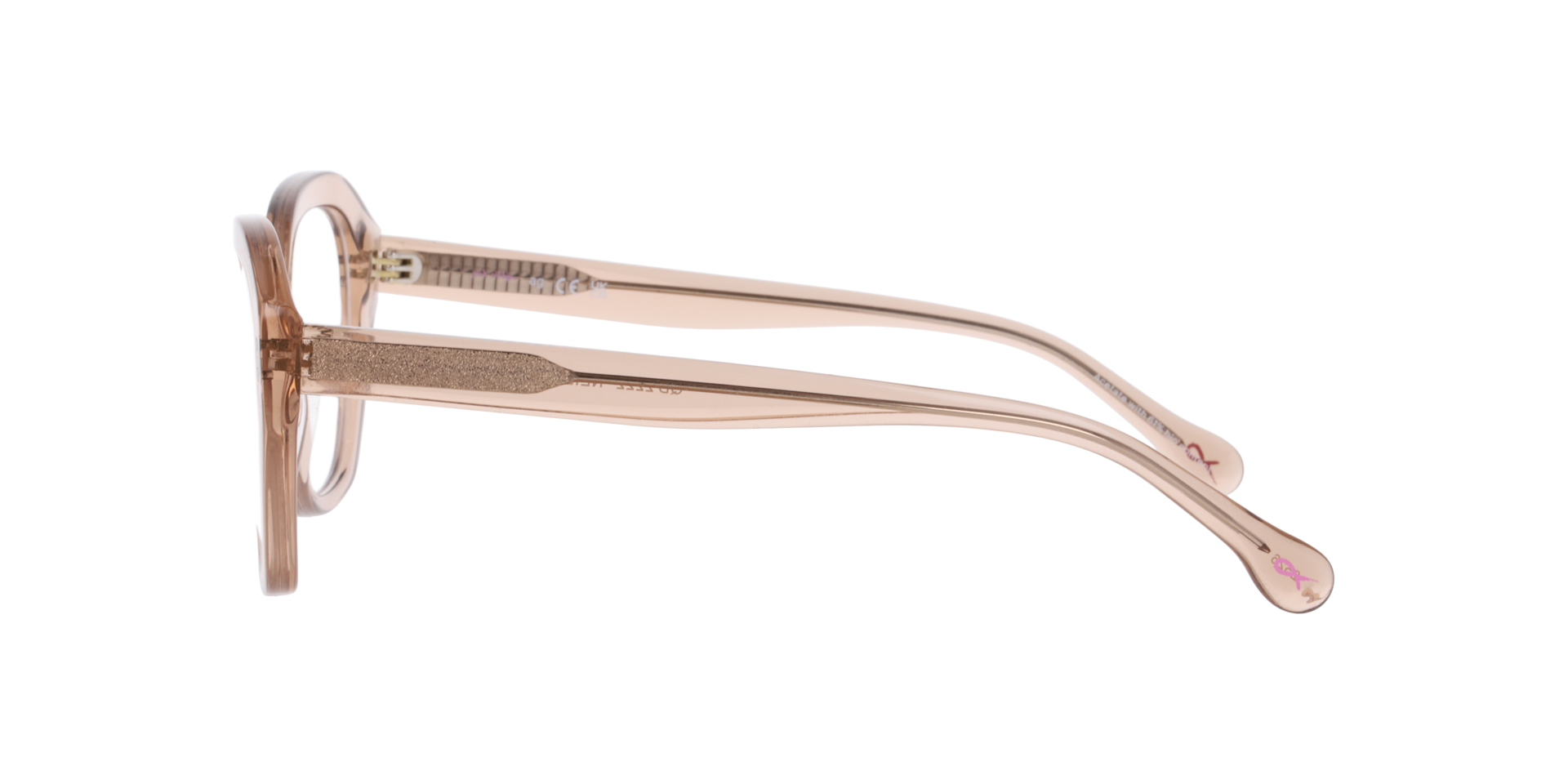Neil Crystal Champaign AcetateEyeglass Frames for Glasses Direct, Side View