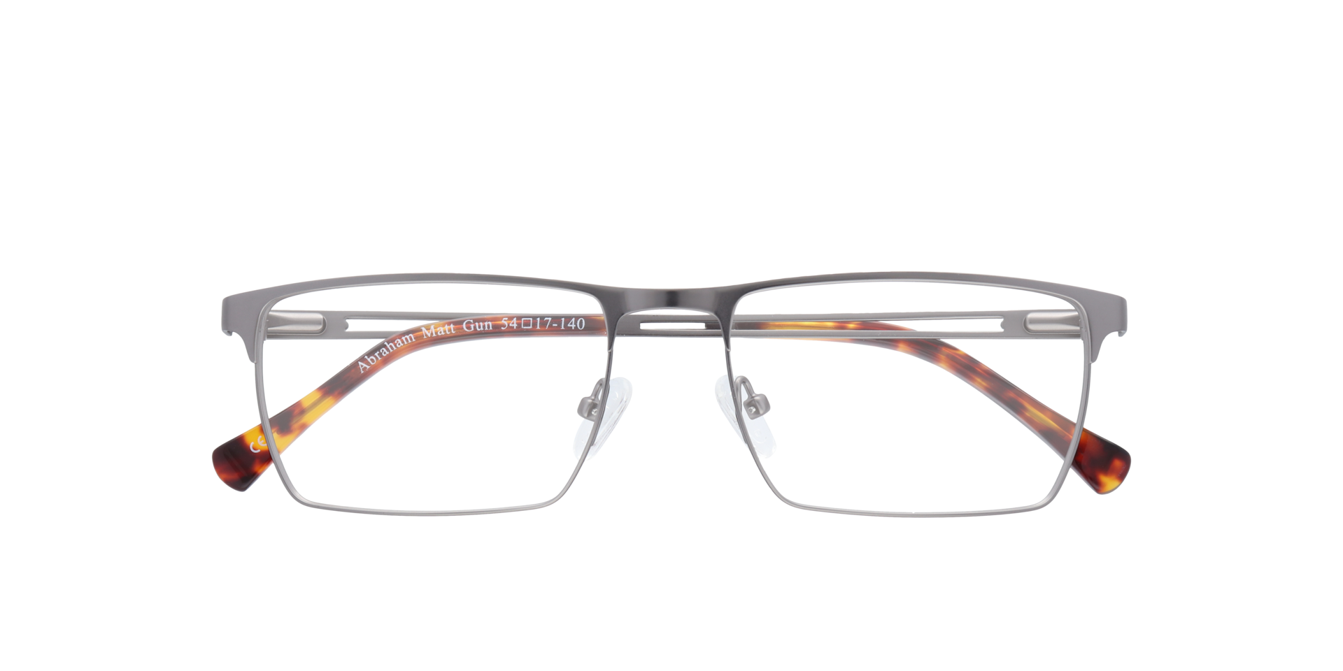Abraham Matte Gunmetal MetalEyeglass Frames for Glasses Direct, Closed View