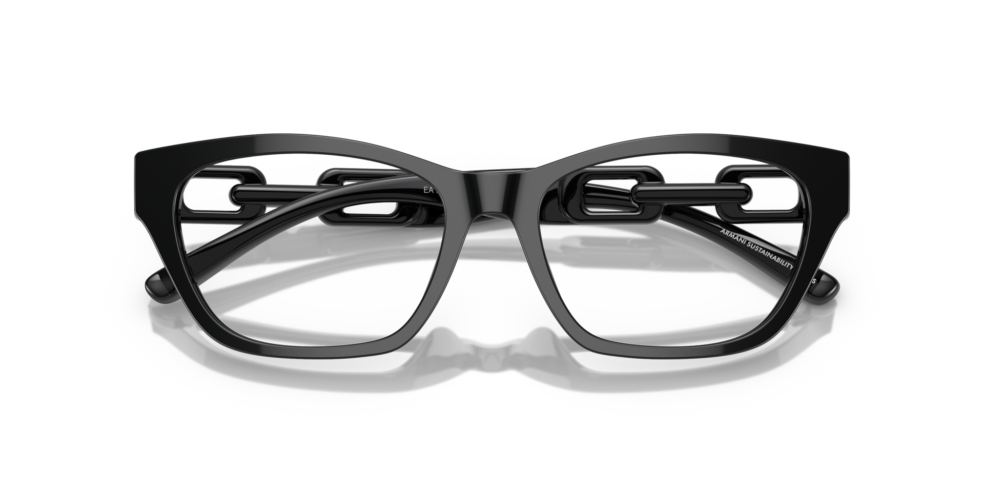 EA3223U Shiny Black AcetateEyeglass Frames for Glasses Direct, Closed View