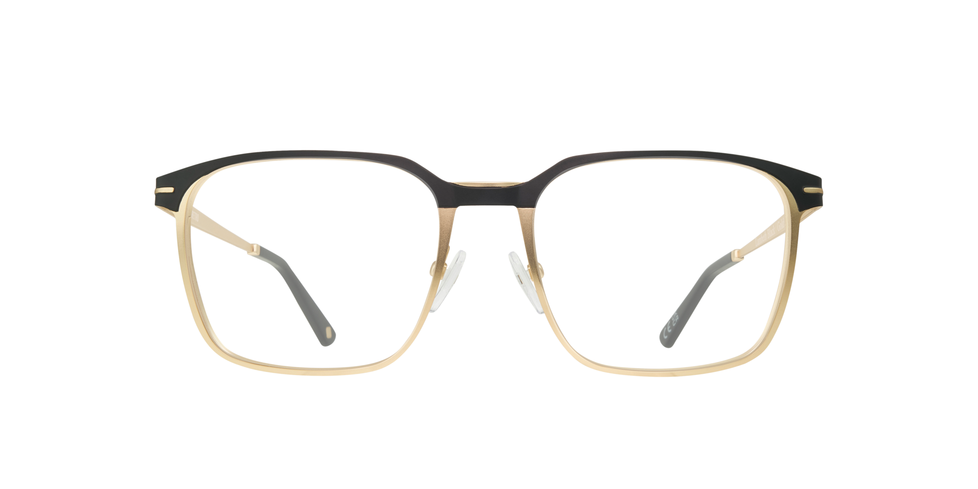Lambeth Black & Gold MetalEyeglass Frames for Glasses Direct, Front View