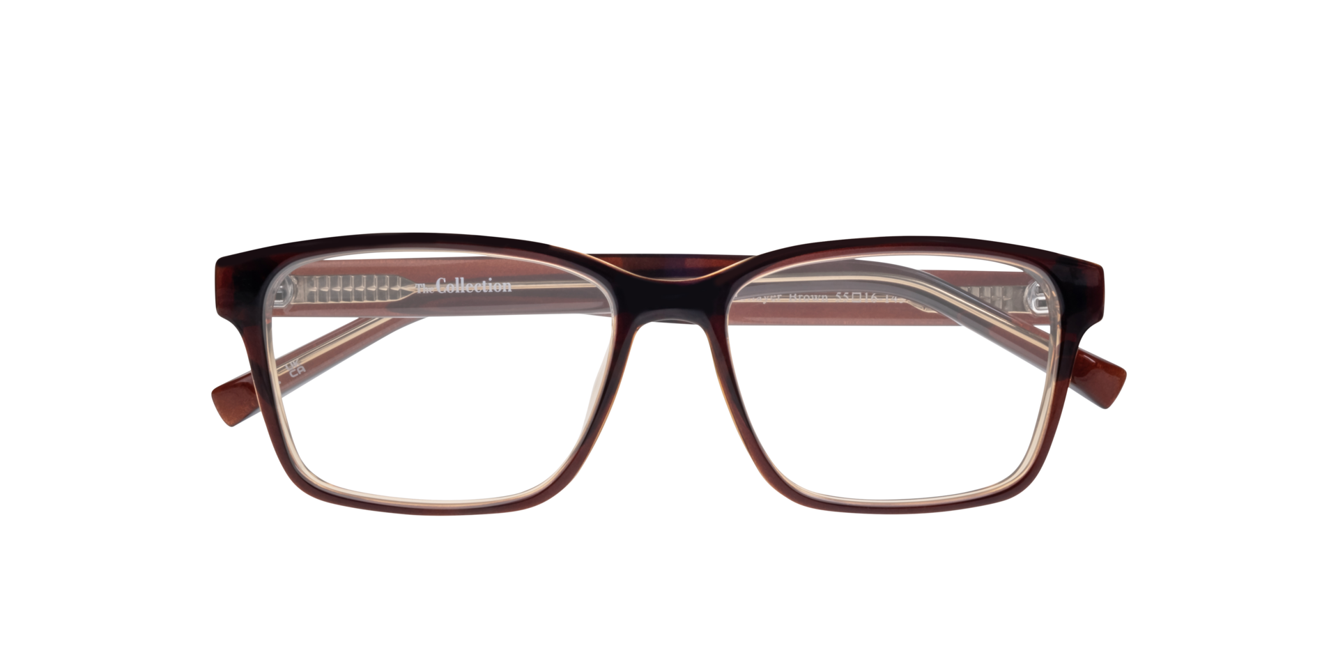 Harry Bi Layer Brown PlasticEyeglass Frames for Glasses Direct, Closed View