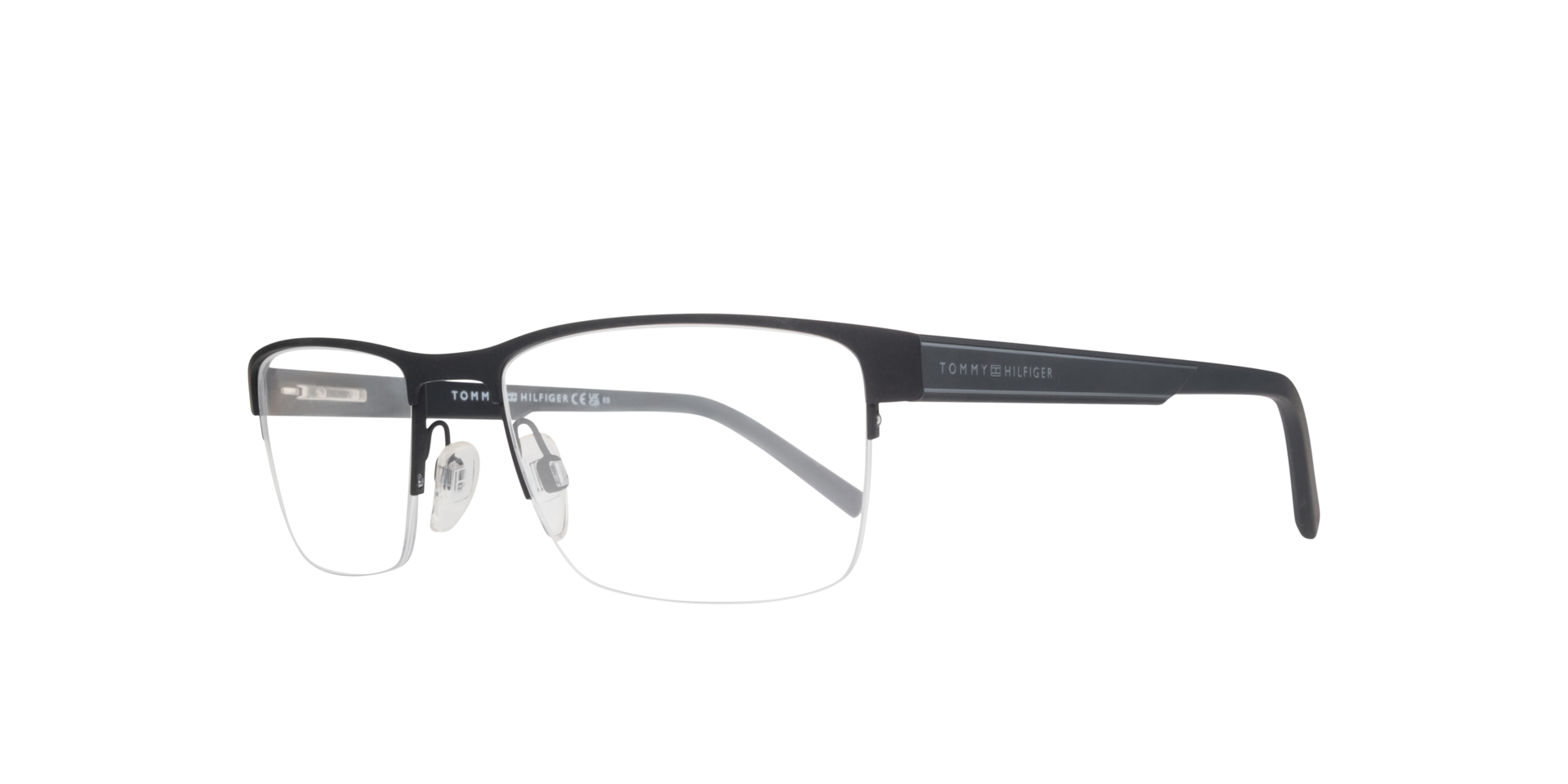 TH 1996 Black MetalEyeglass Frames for Glasses Direct, Angle View