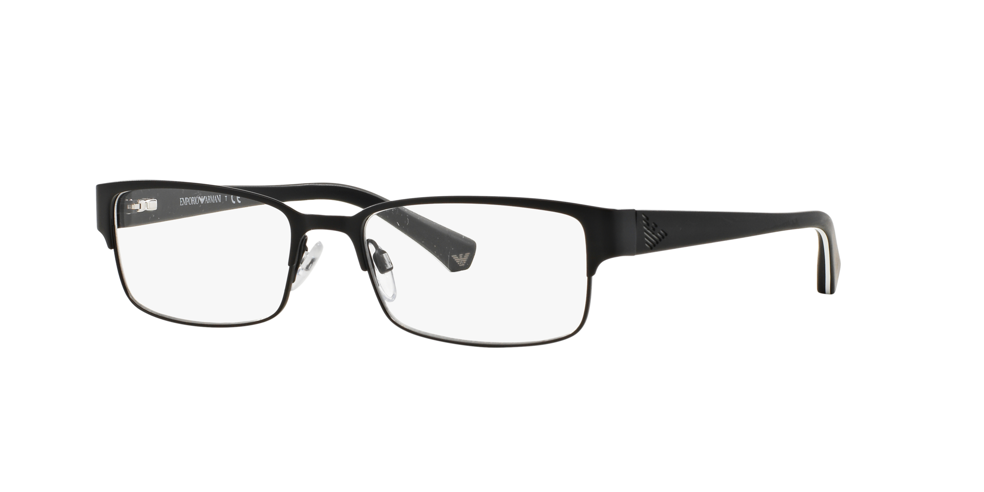 EA1036 Matte Black MetalSunglass Frames for Glasses Direct, Angle View