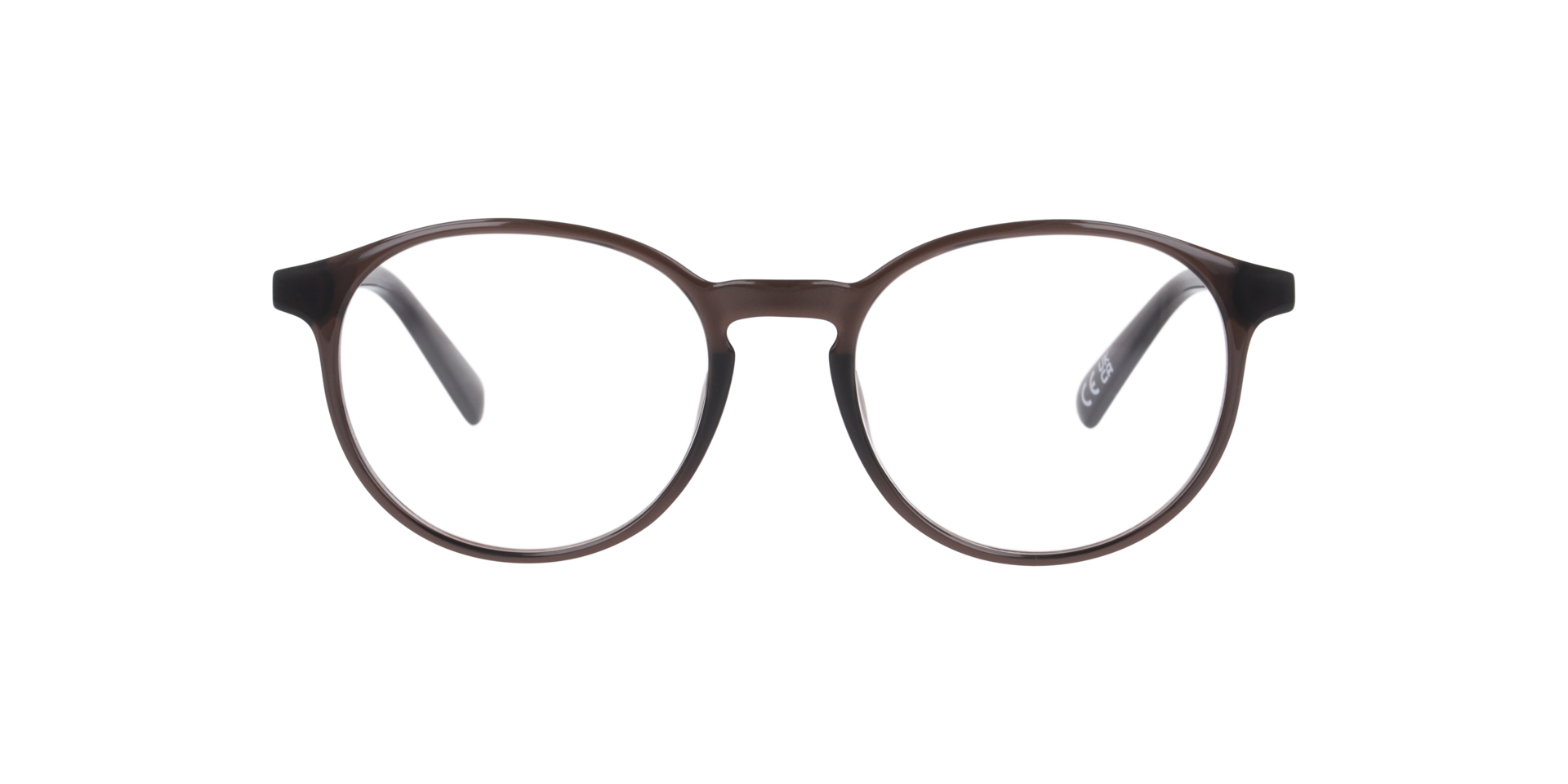 Joe Crystal Brown PlasticEyeglass Frames for Glasses Direct, Front View