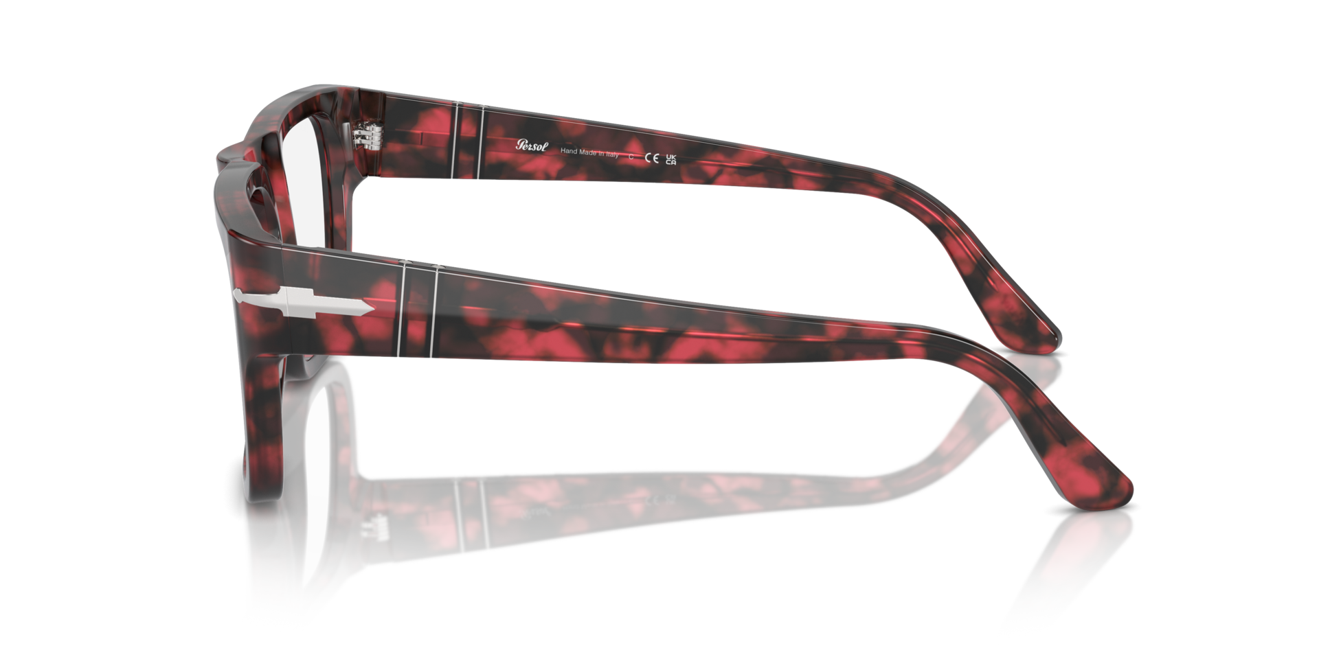 PO3348V Red Havana AcetateEyeglass Frames for Glasses Direct, Side View