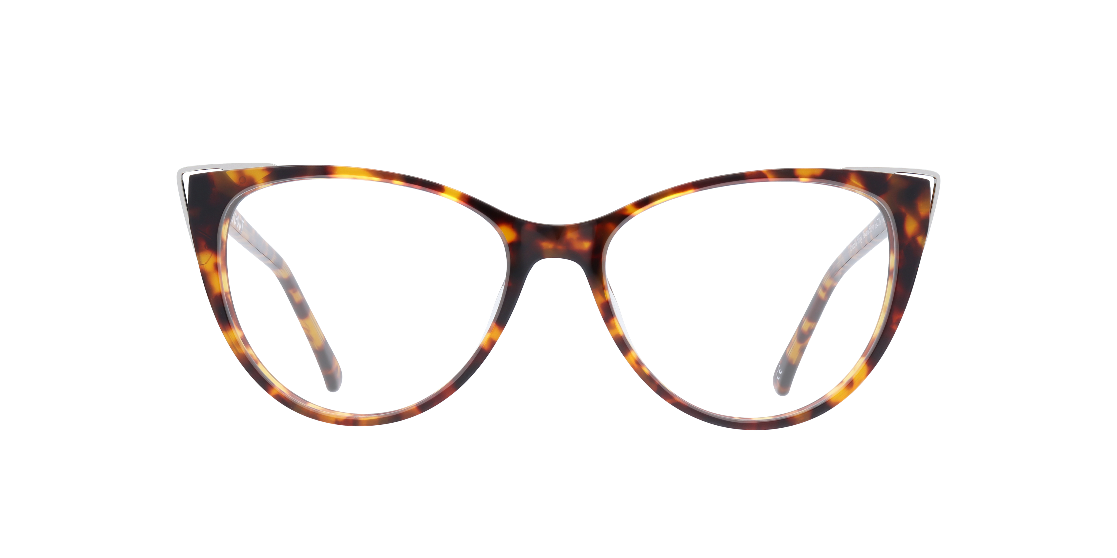 Arabella Shiny Havana & Silver AcetateEyeglass Frames for Glasses Direct, Front View