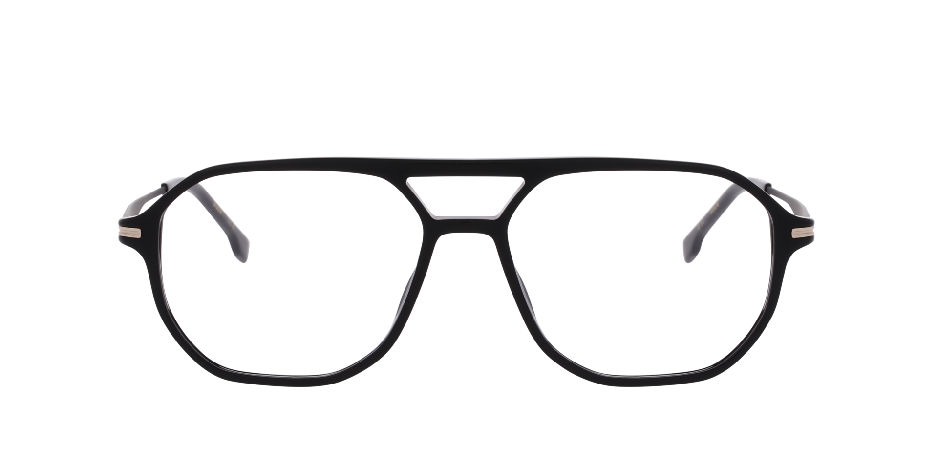 BOSS 1890 Black Gold AcetateEyeglass Frames for Glasses Direct, Front View