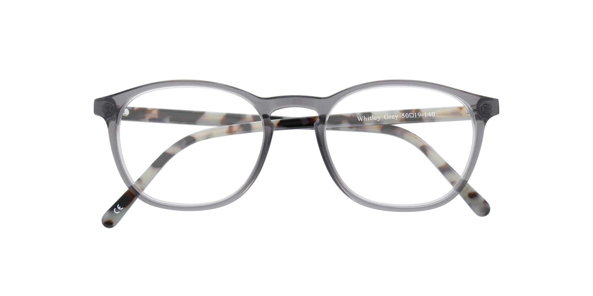 Whitley Grey AcetateEyeglass Frames for Glasses Direct, Closed View