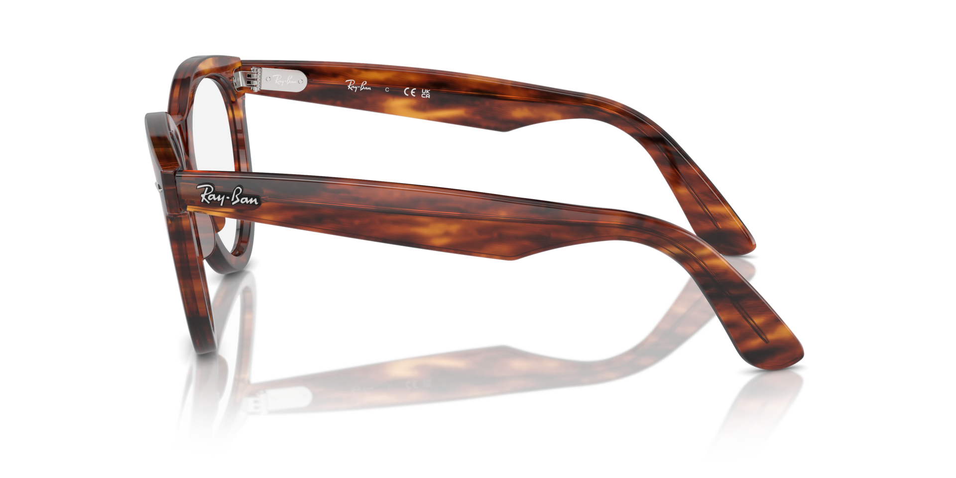 RB2241V Striped Havana PlasticEyeglass Frames for Glasses Direct, Side View