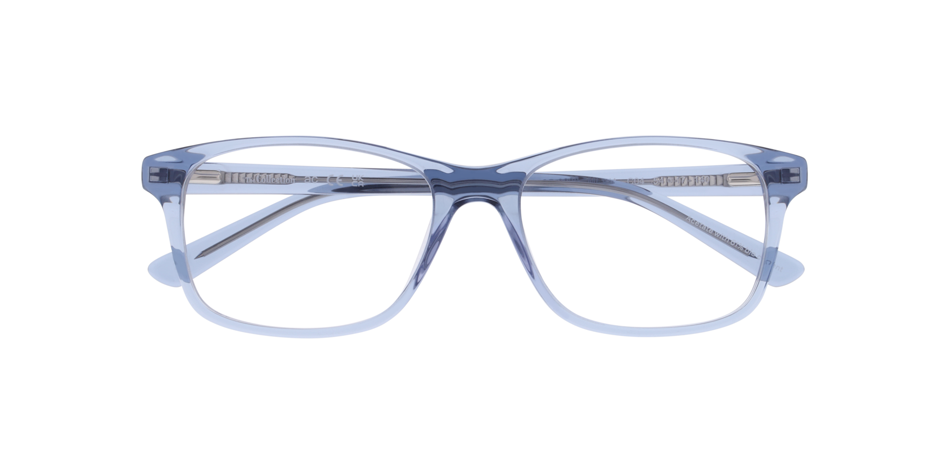 Misha Transparent Blue AcetateEyeglass Frames for Glasses Direct, Closed View