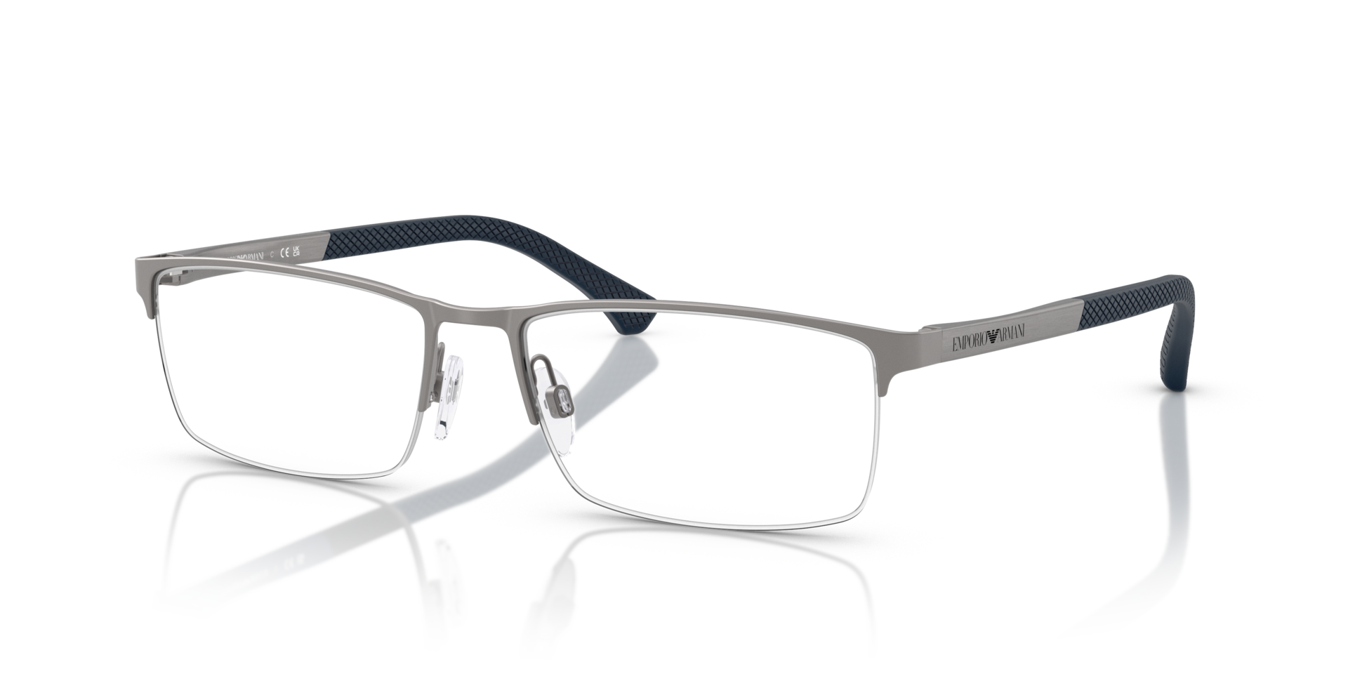 EA1041 Matte Gunmetal MetalEyeglass Frames for Glasses Direct, Angle View