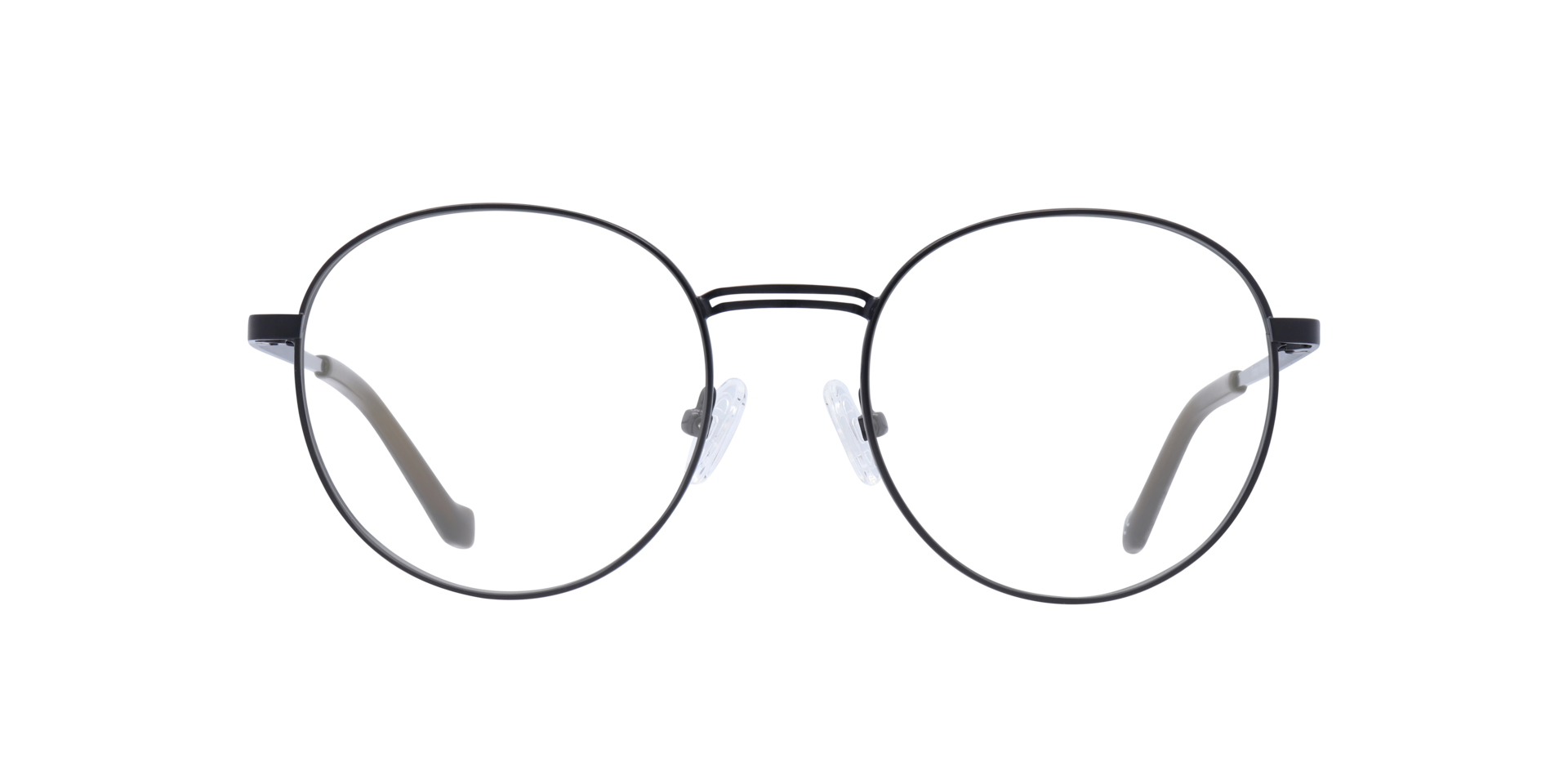 Franky Matte Black MetalEyeglass Frames for Glasses Direct, Front View