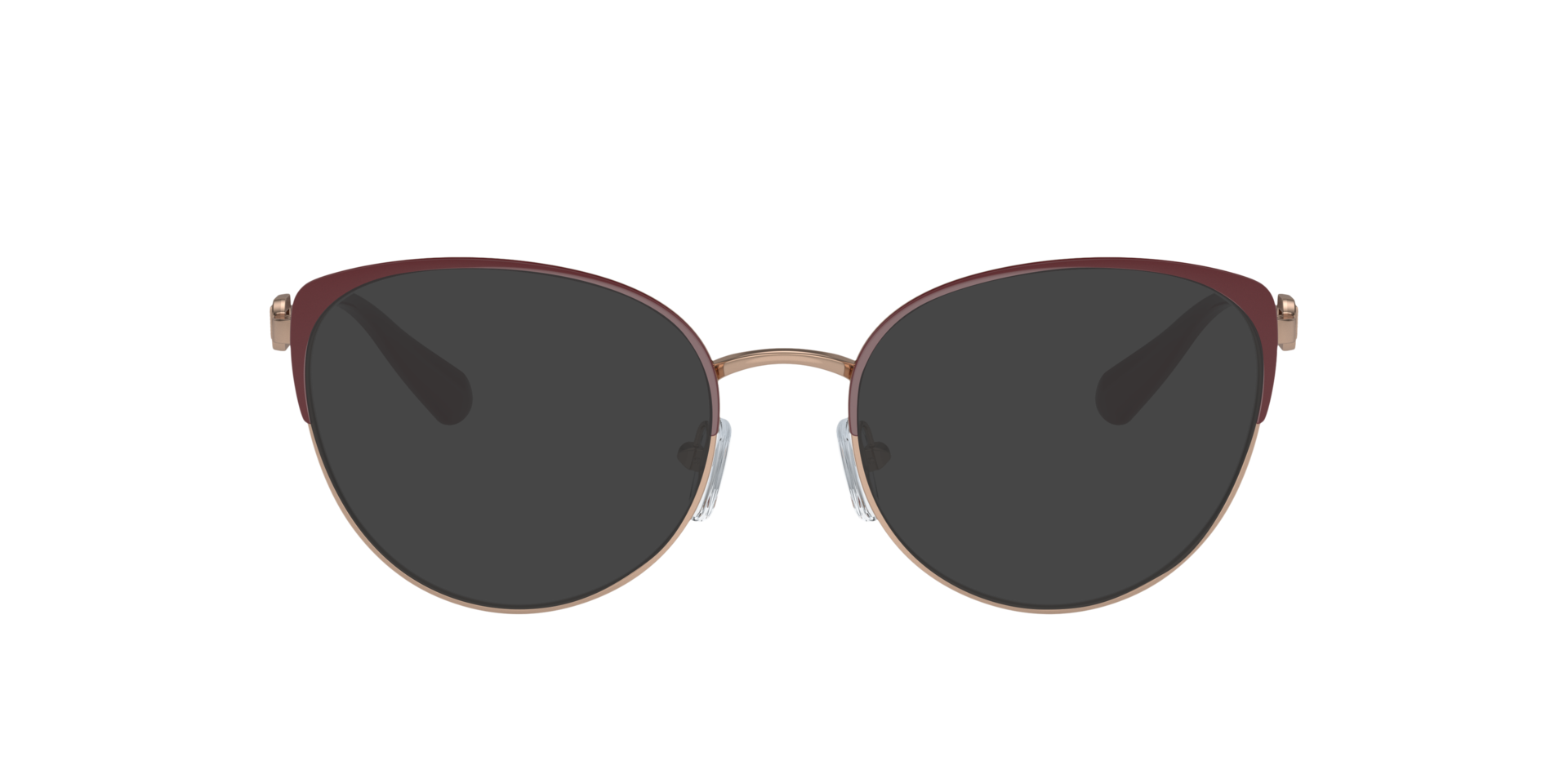 EA1150 Shiny Rose Gold & Bordeaux MetalEyeglass Frames for Glasses Direct, with Tinted Lenses