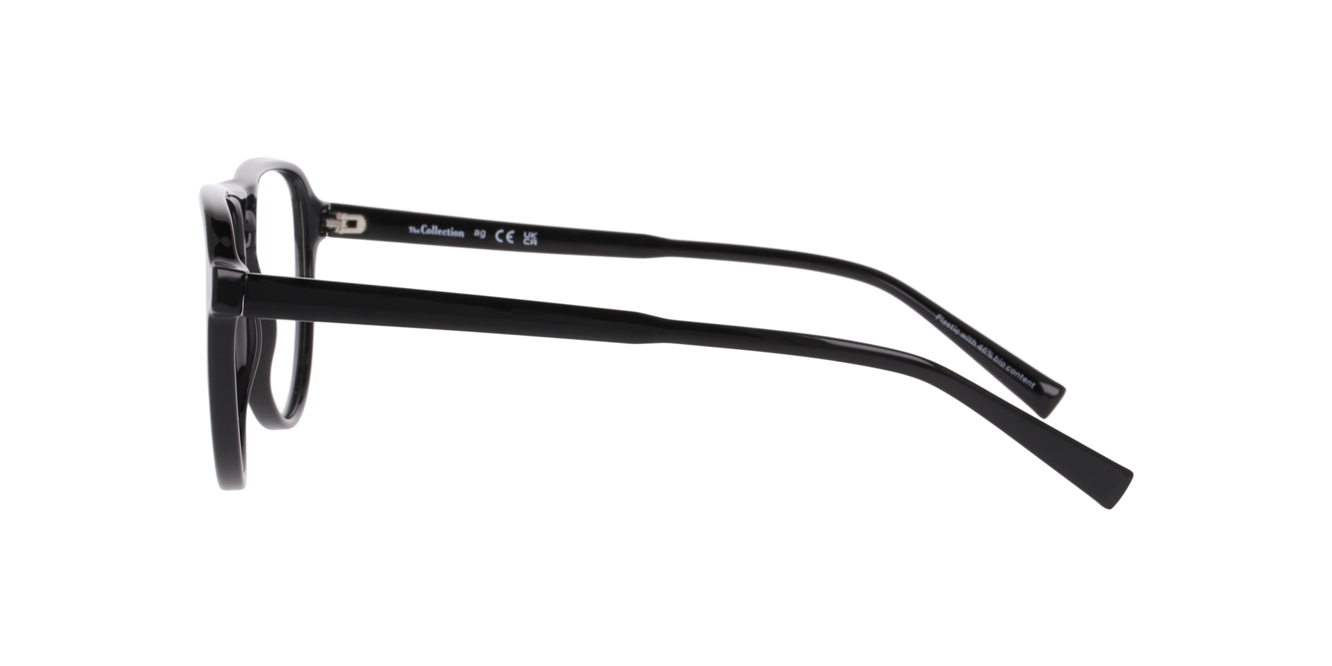 Nigel Black PlasticEyeglass Frames for Glasses Direct, Side View