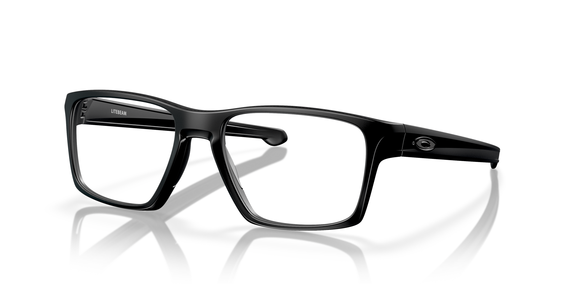 Litebeam Satin Black PlasticEyeglass Frames for Glasses Direct, Angle View