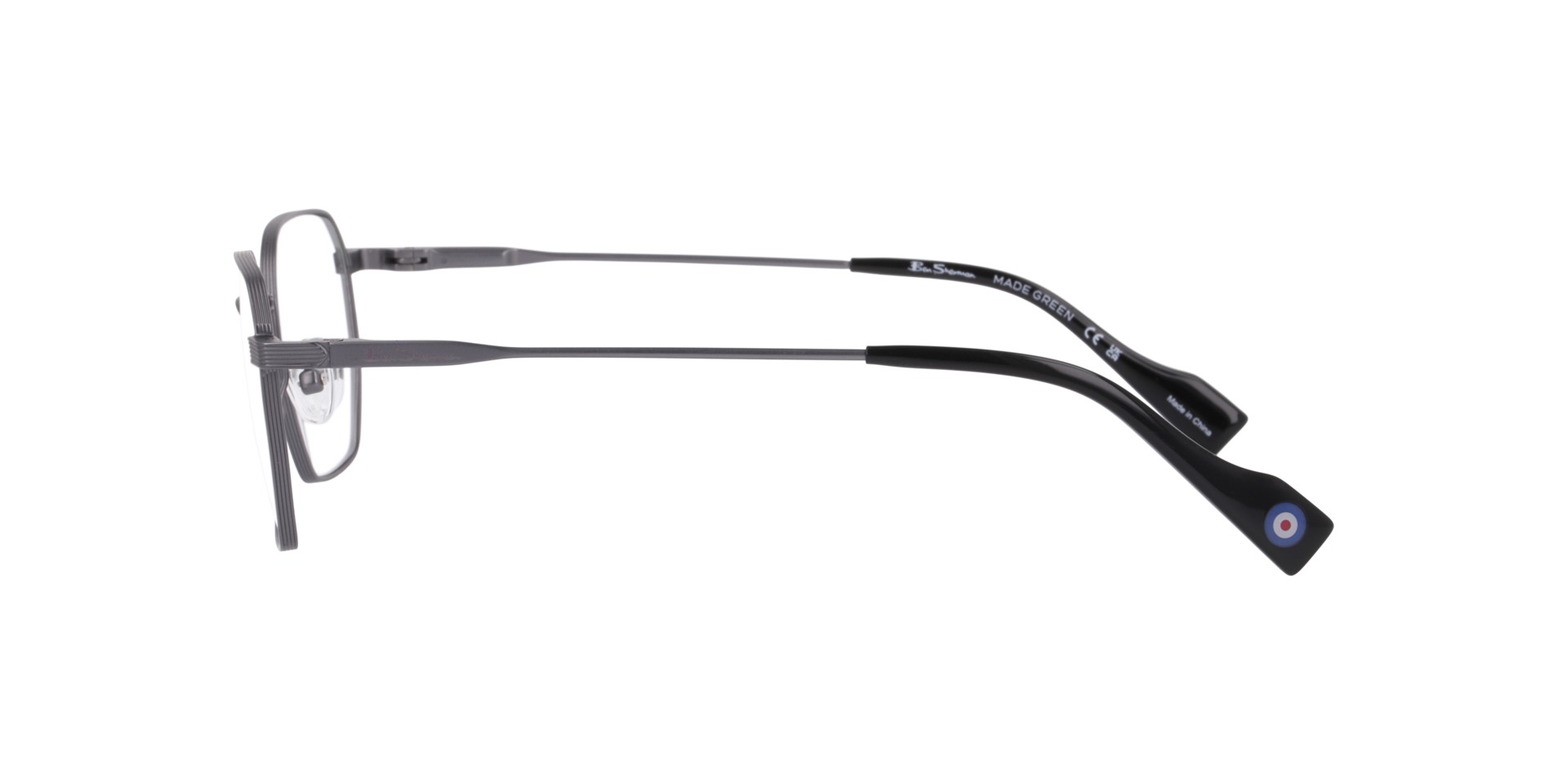 Bsmain Gunmetal MetalEyeglass Frames for Glasses Direct, Side View