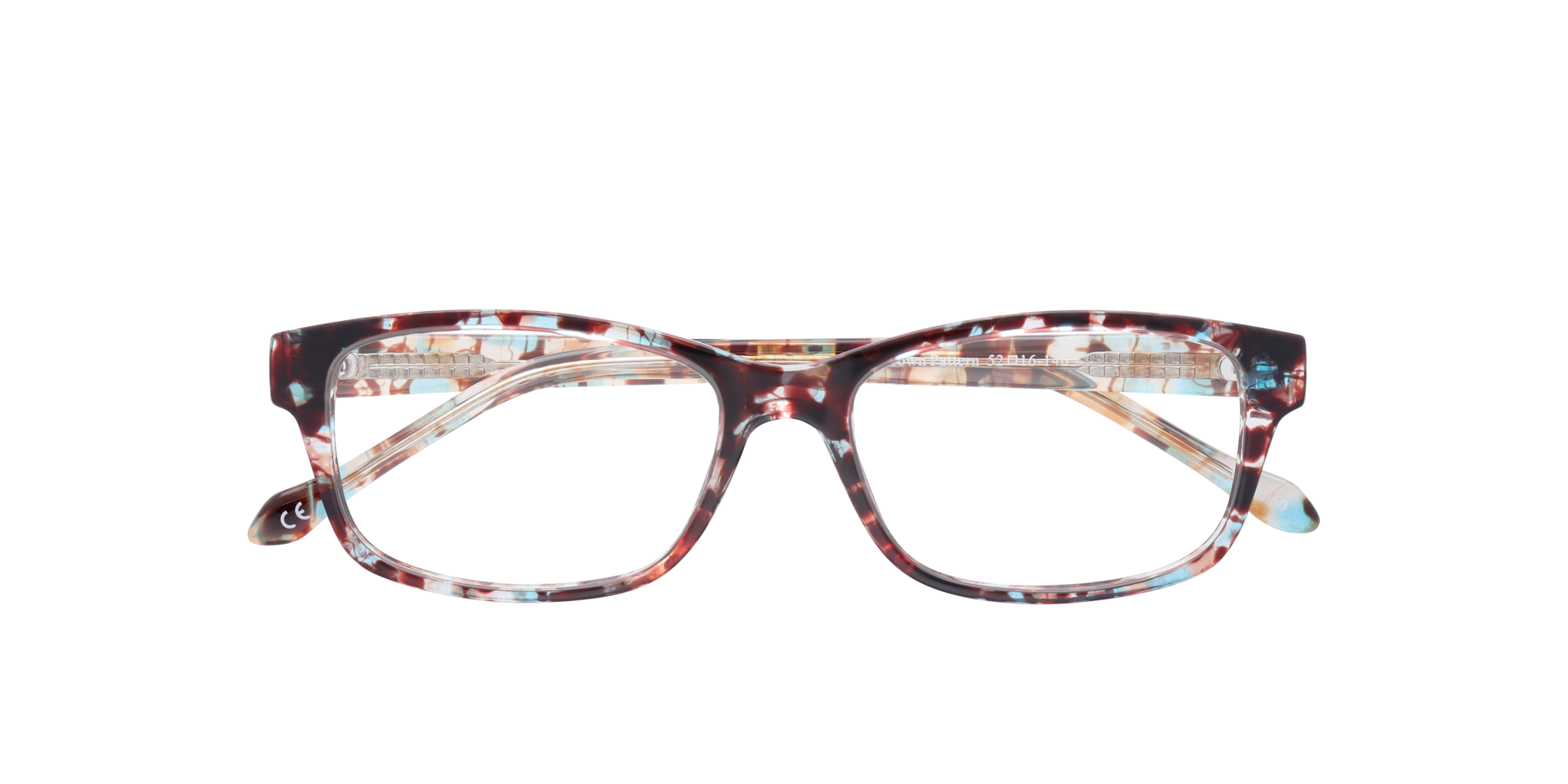 Daisy Brown Pattern PlasticEyeglass Frames for Glasses Direct, Closed View