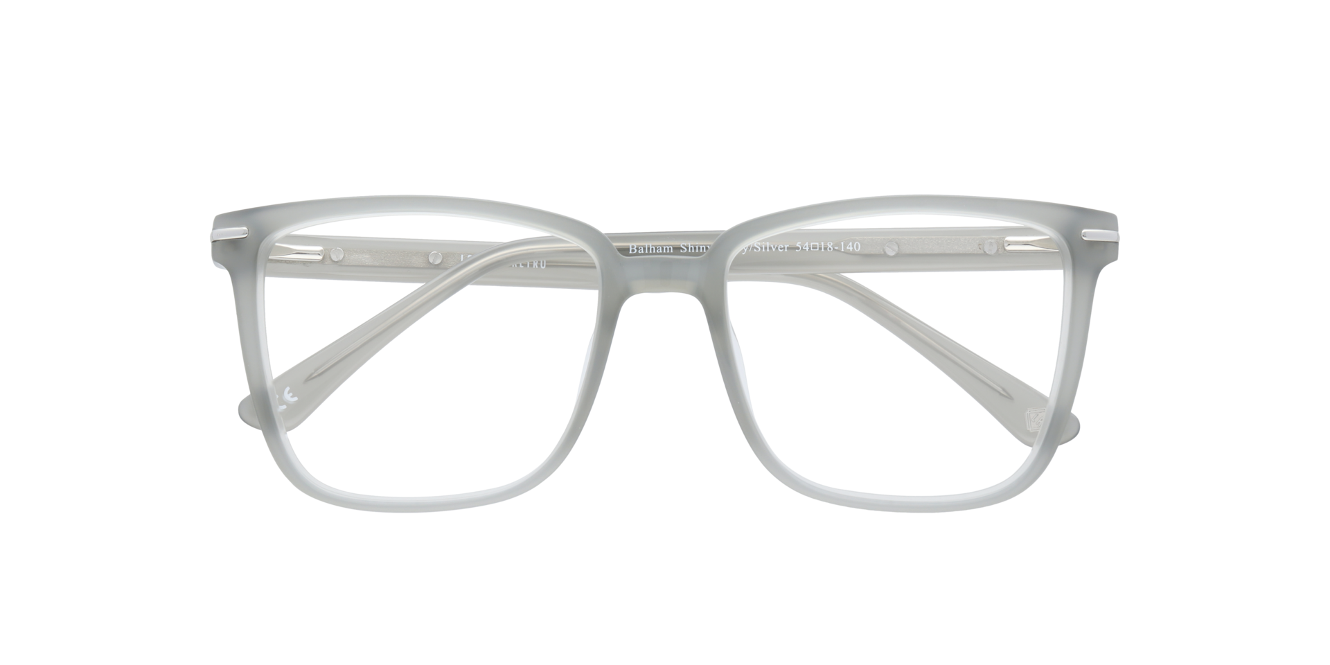Balham Shiny Grey & Silver AcetateEyeglass Frames for Glasses Direct, Closed View