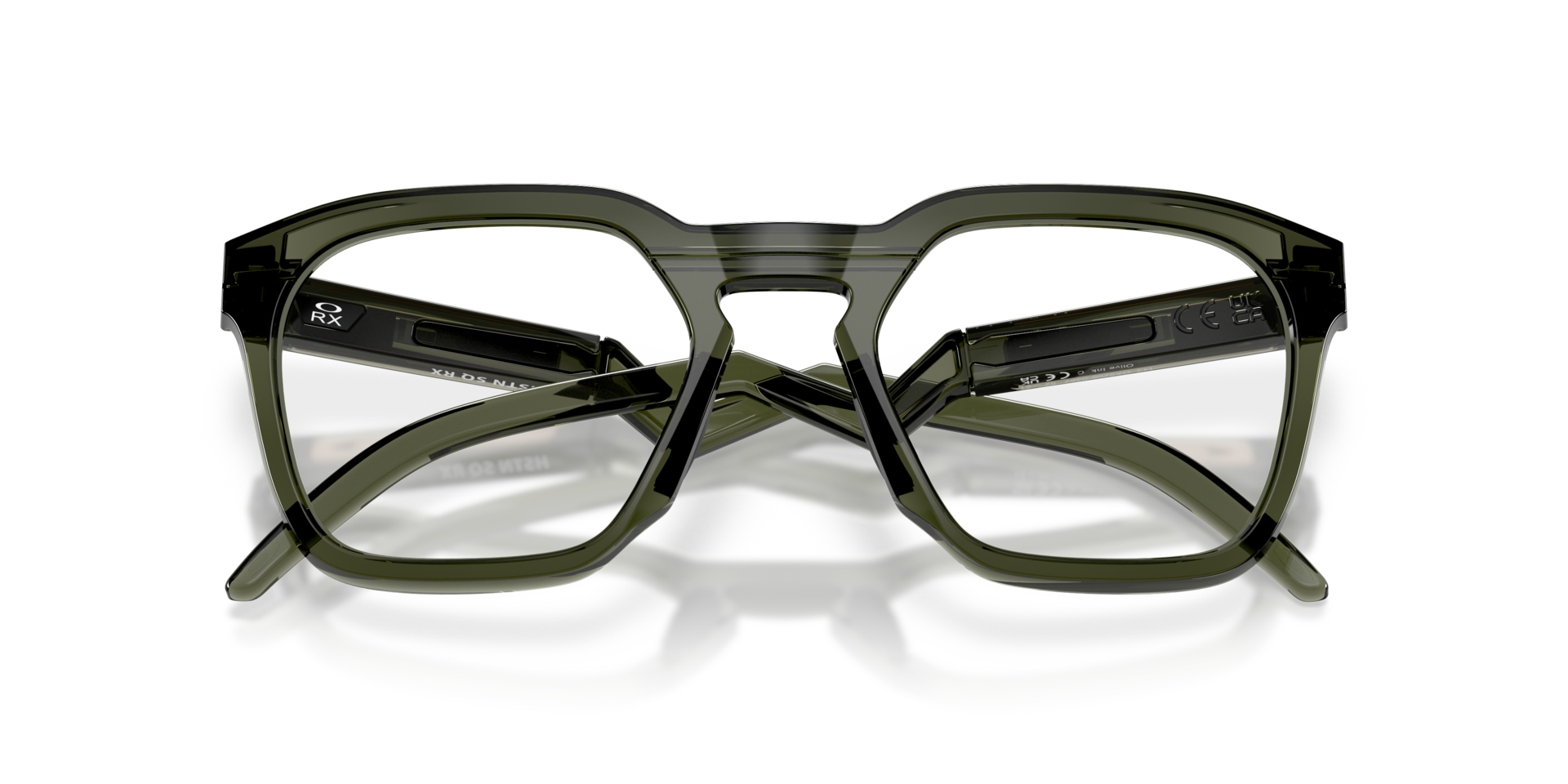 HSTN SQ Olive Ink PlasticEyeglass Frames for Glasses Direct, Closed View