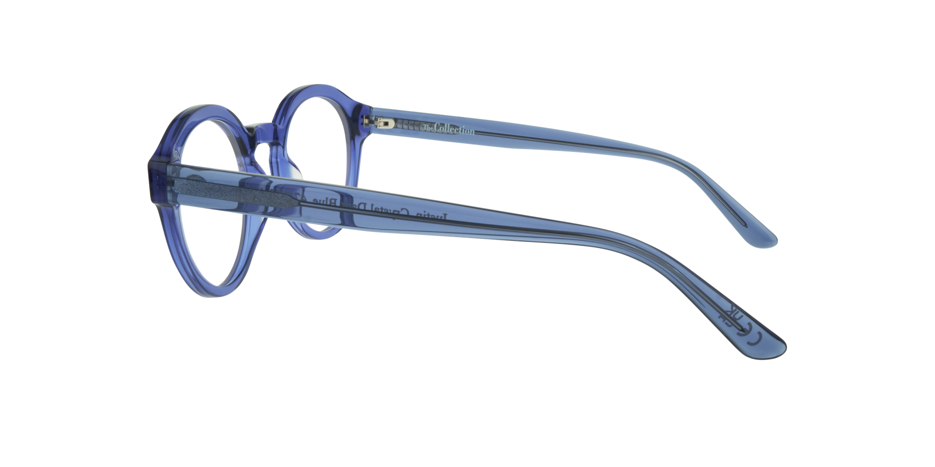 Justin Crystal Dark Blue AcetateSunglass Frames for Glasses Direct, Side View