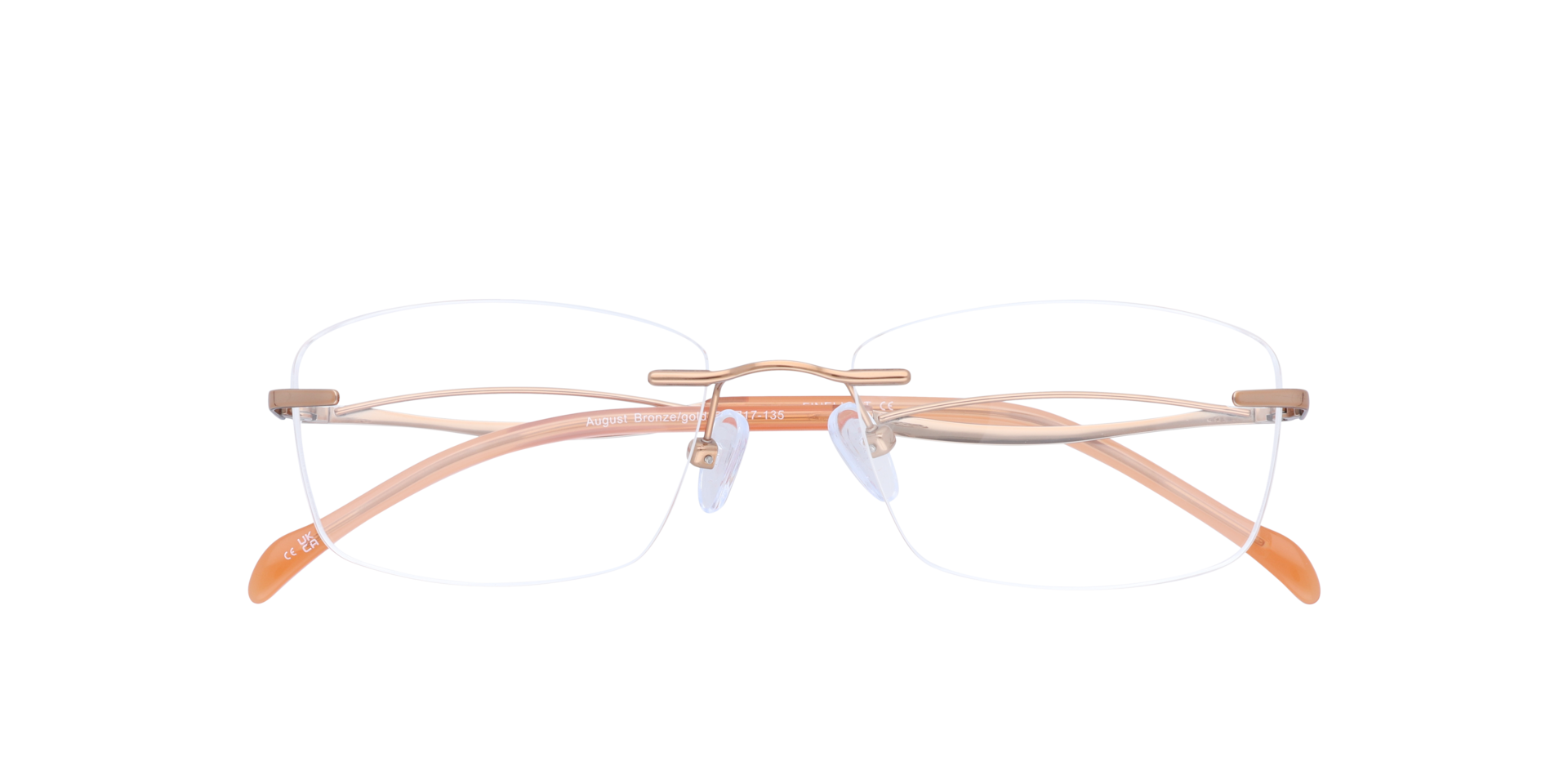 August Bronze & Gold MetalEyeglass Frames for Glasses Direct, Closed View