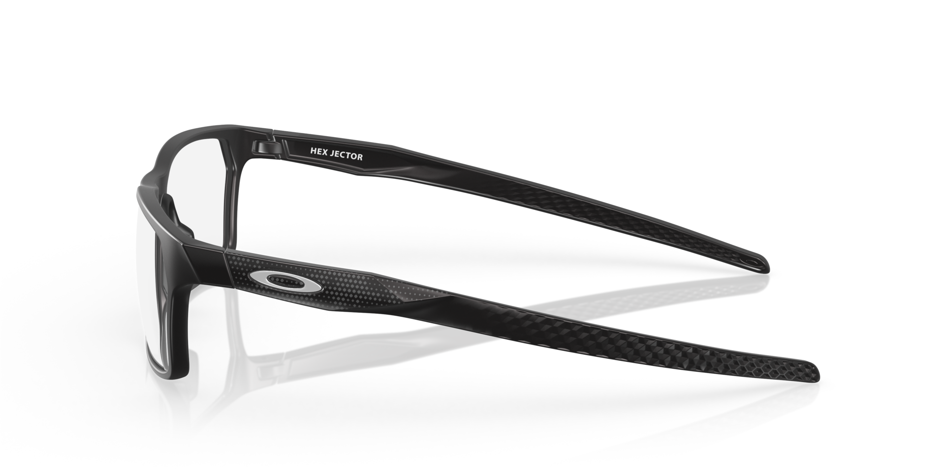 Hex Jector High Resolution Collection Satin Black PlasticSunglass Frames for Glasses Direct, Side View