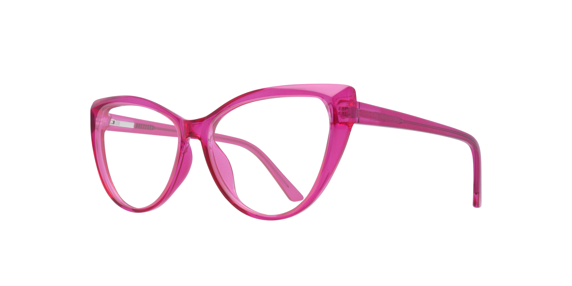 Freya Crystal & Pink PlasticEyeglass Frames for Glasses Direct, Angle View