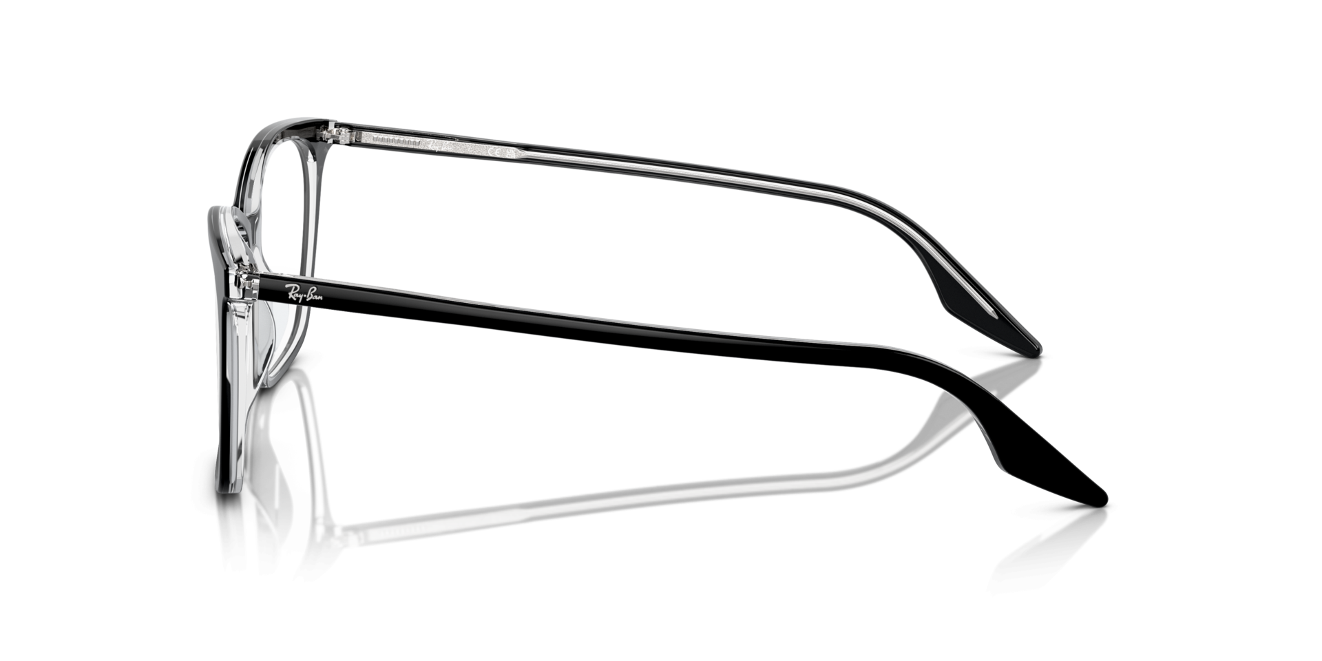 RB5422 Black On Transparent AcetateEyeglass Frames for Glasses Direct, Side View