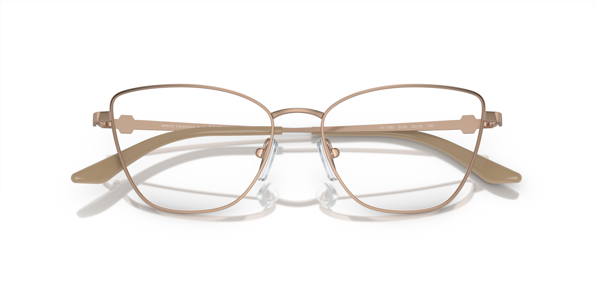 AX1063 Shiny Rose Gold MetalEyeglass Frames for Glasses Direct, Closed View
