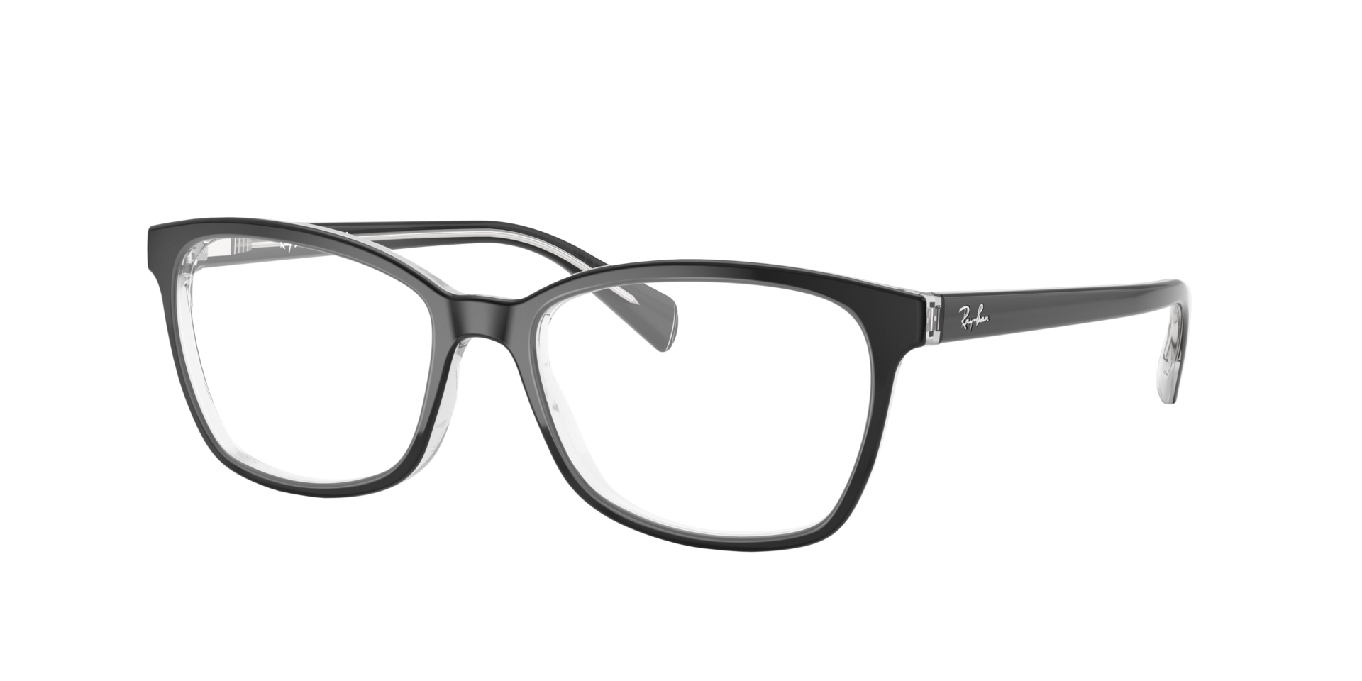 RB5362 Black On Transparent AcetateEyeglass Frames for Glasses Direct, Angle View