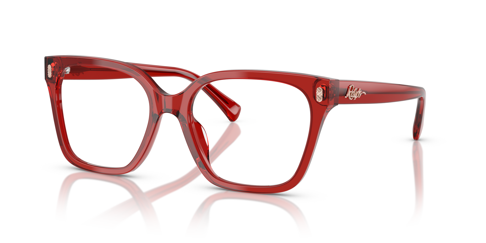 RA7158U Shiny Transparent Burgundy AcetateEyeglass Frames for Glasses Direct, Angle View