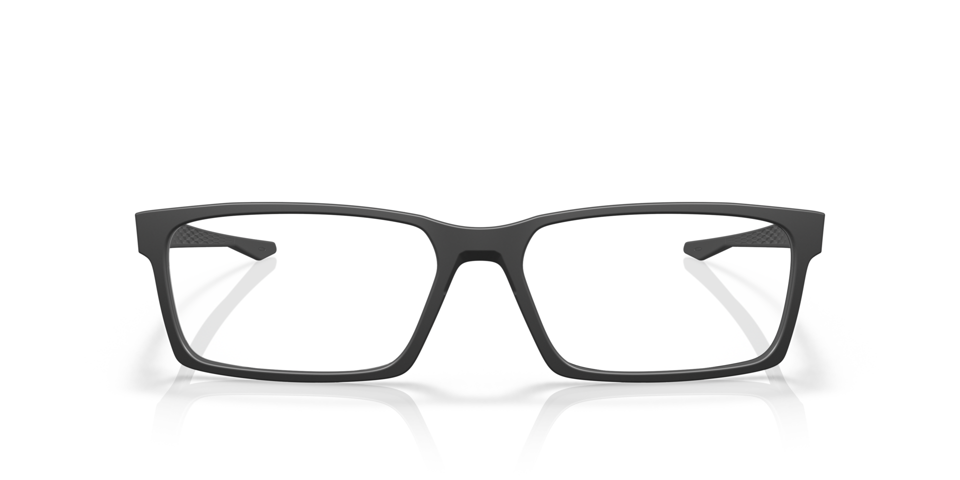 Overhead Satin Black PlasticEyeglass Frames for Glasses Direct, Front View
