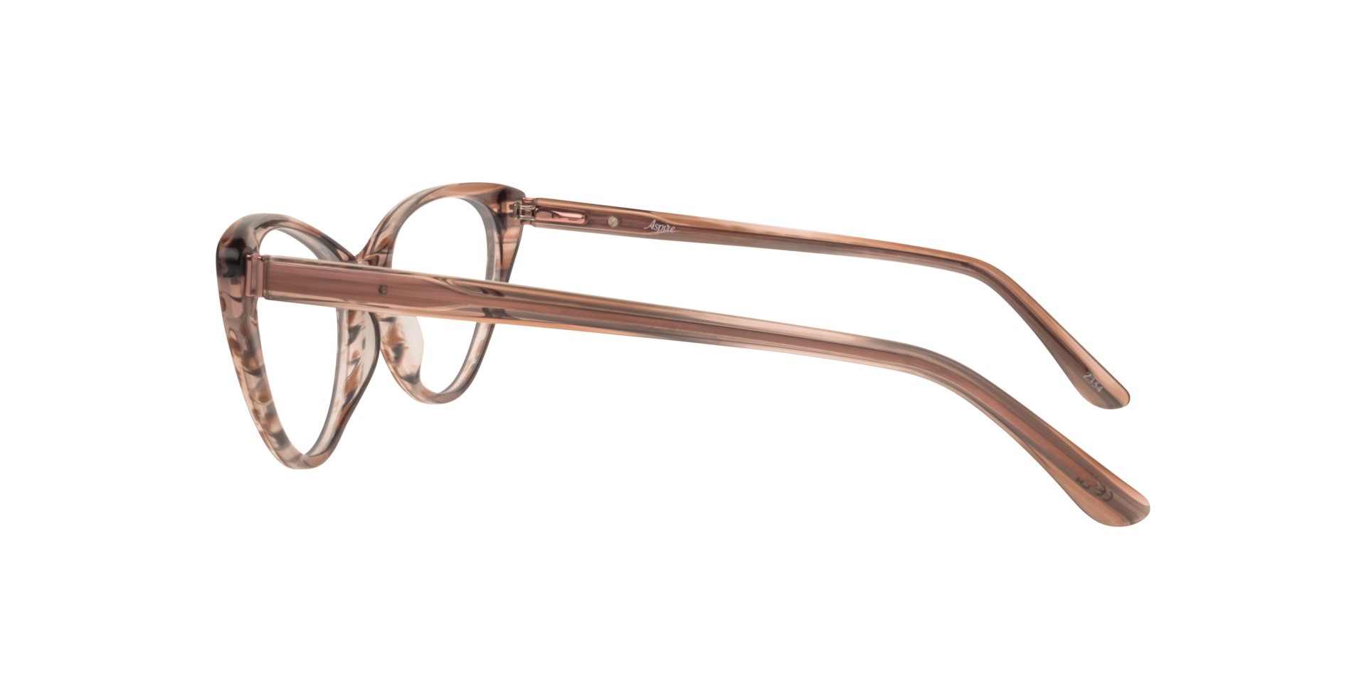 Harriet Crystal Grey Brown Stripes AcetateEyeglass Frames for Glasses Direct, Side View