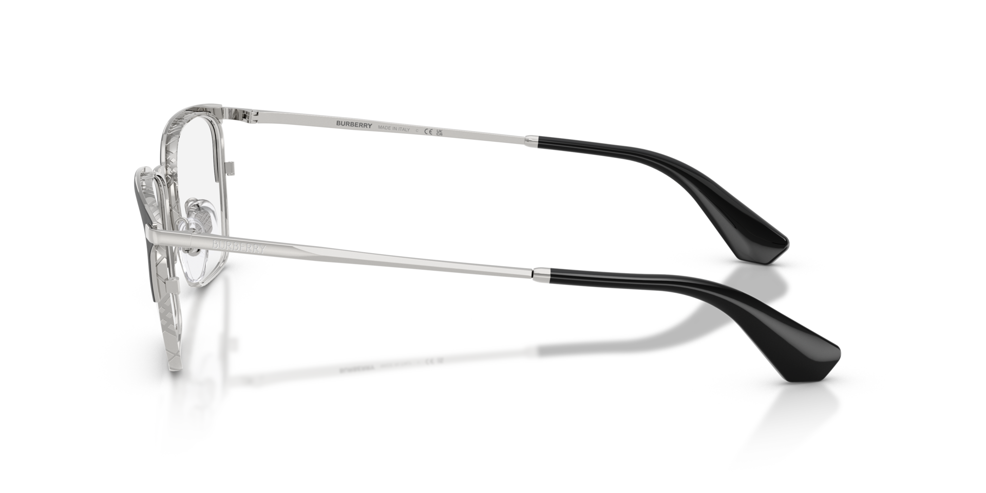 BE1401 Black & Silver MetalEyeglass Frames for Glasses Direct, Side View