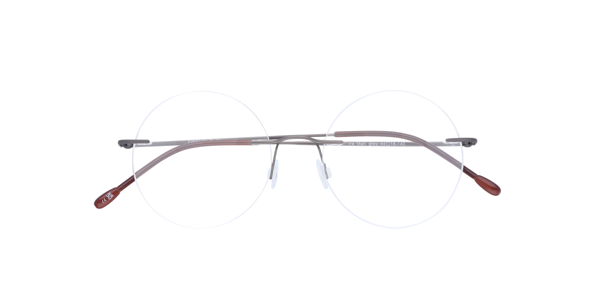 Ira Matte Grey MetalEyeglass Frames for Glasses Direct, Closed View
