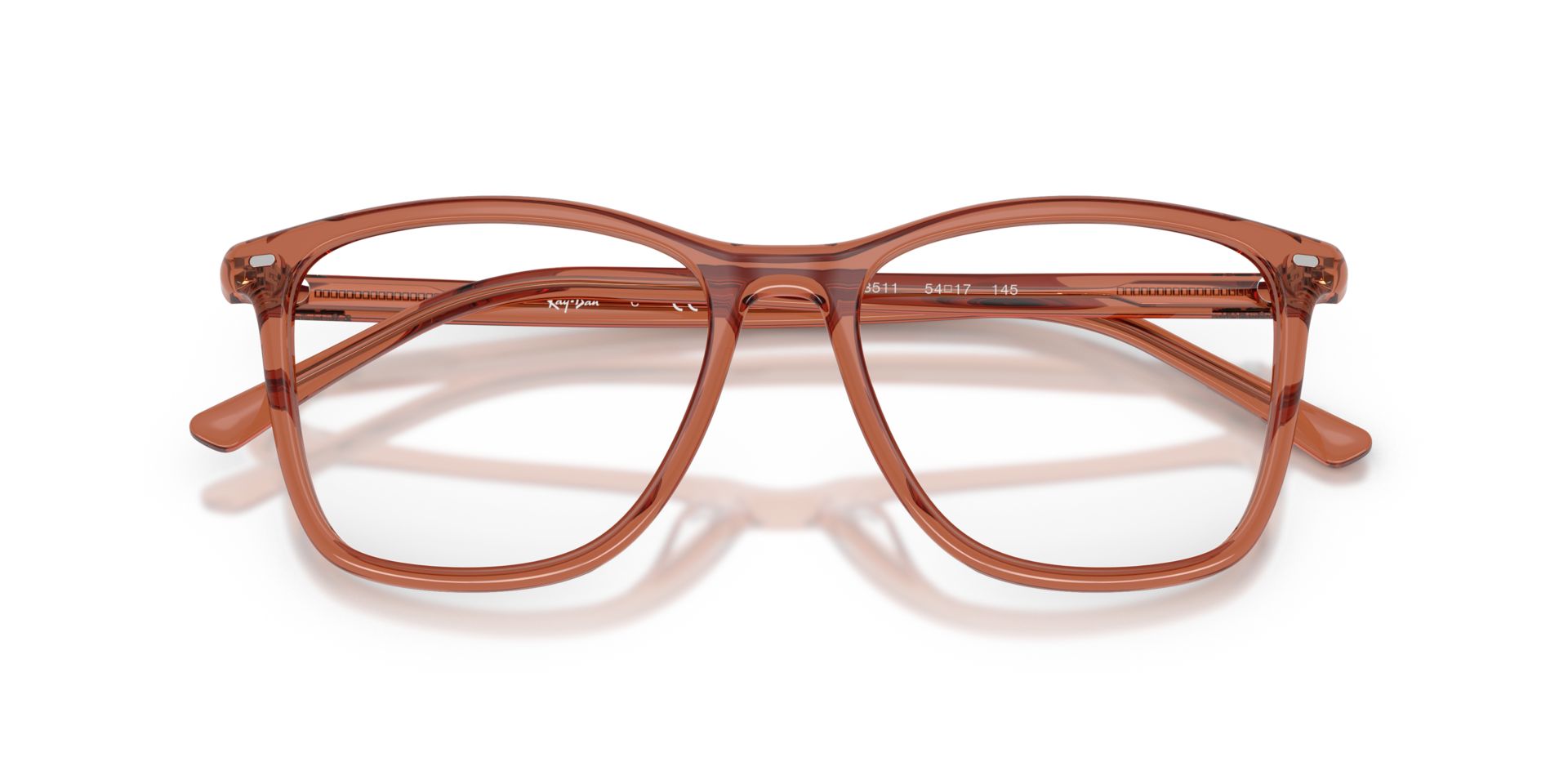 RB5455 Optics Transparent Brown AcetateEyeglass Frames for Glasses Direct, Closed View