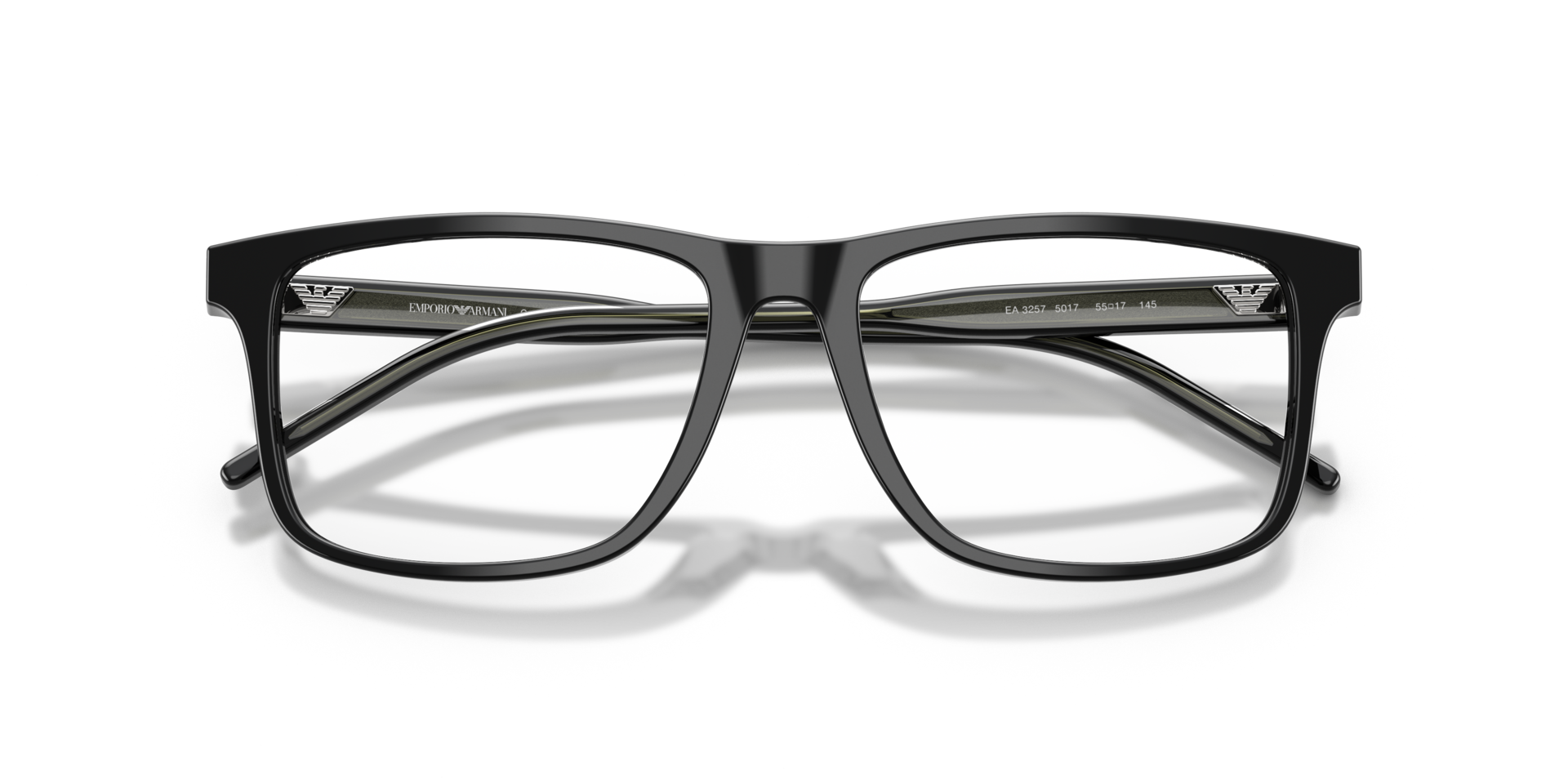 EA3257 Shiny Black AcetateEyeglass Frames for Glasses Direct, Closed View