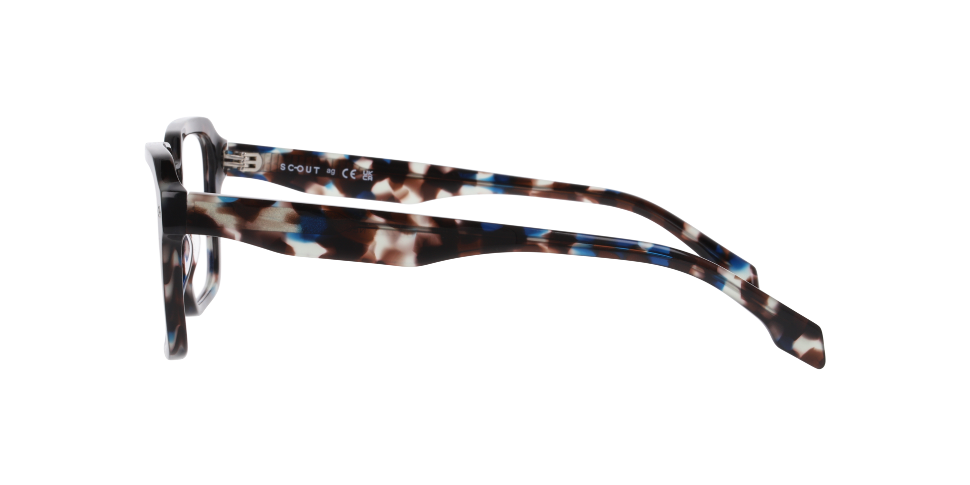 Neo Havana Grey & Blue AcetateEyeglass Frames for Glasses Direct, Side View