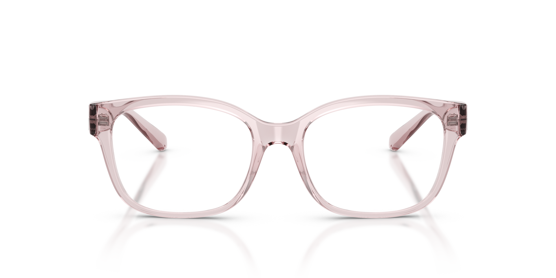 AX3098 Shiny Transparent Pink PlasticEyeglass Frames for Glasses Direct, Front View
