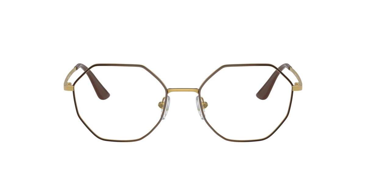 Vogue Eyewear Women's Top Brown,Pale Gold Top Brown/Pale Gold Irregular Metal Eyeglasses Online - Full Rim - Vo4094