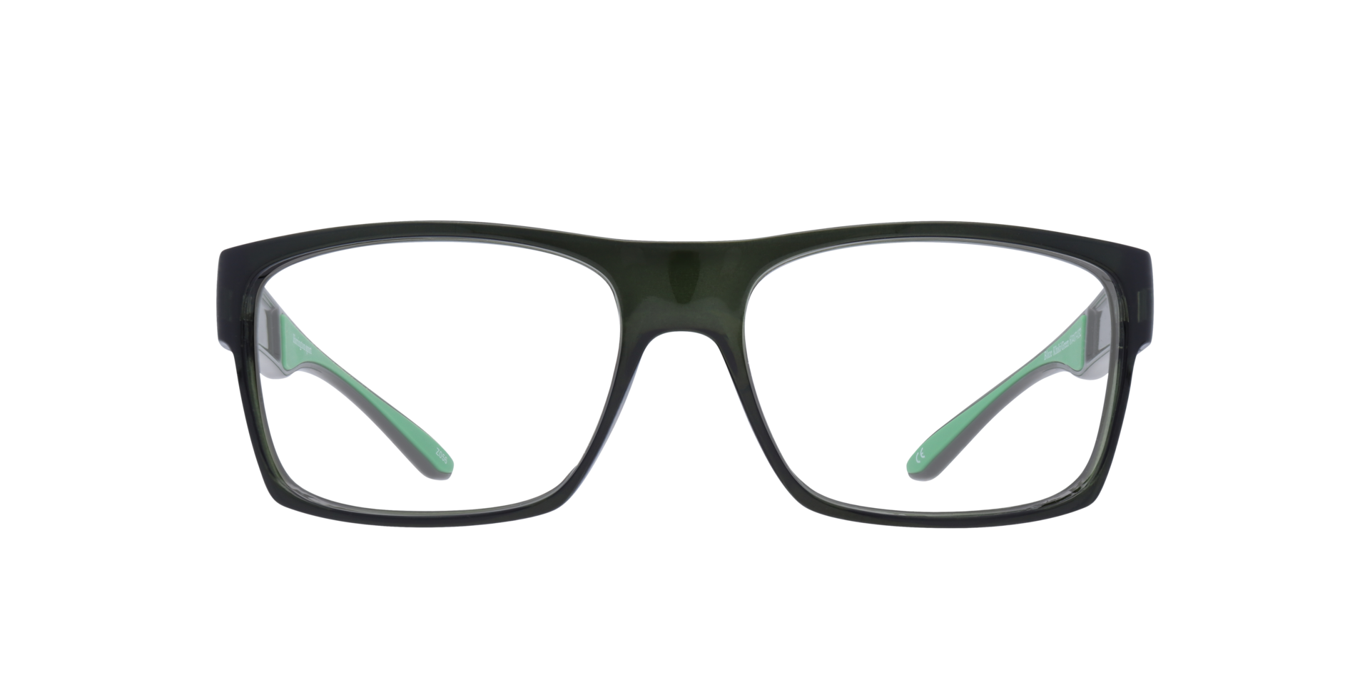 Blaze Khaki & Green PlasticEyeglass Frames for Glasses Direct, Front View
