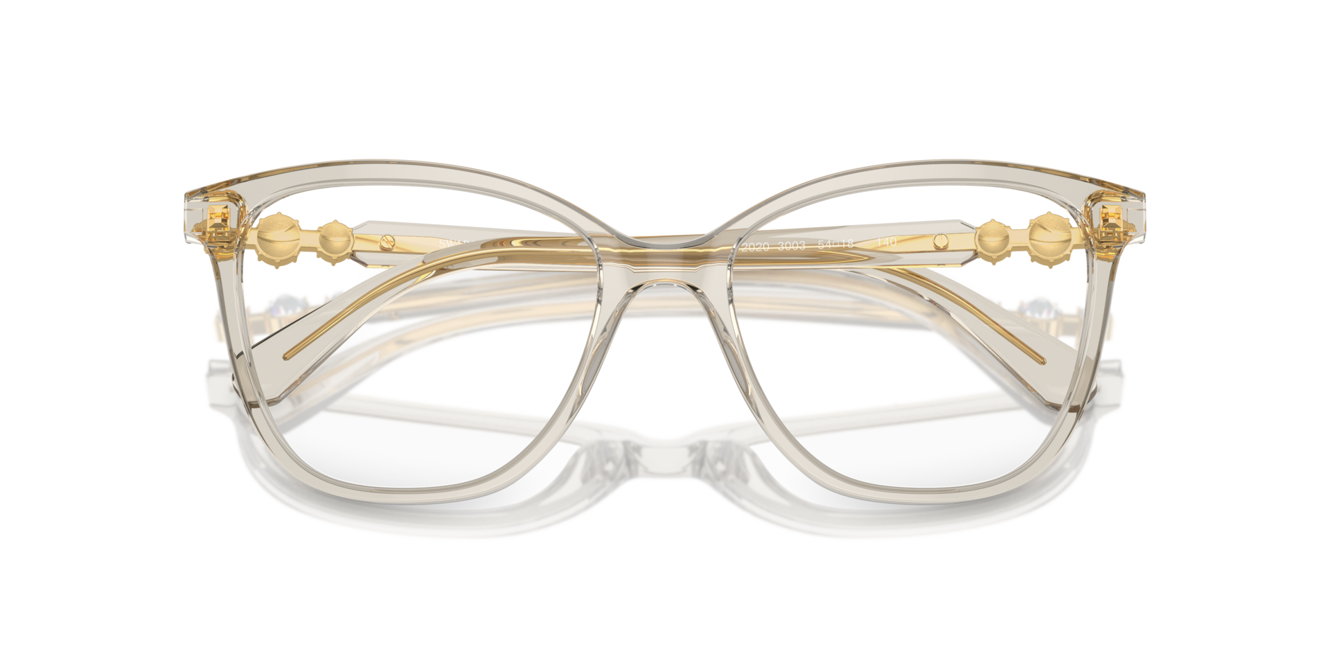 SK2020 Transparent Beige AcetateEyeglass Frames for Glasses Direct, Closed View