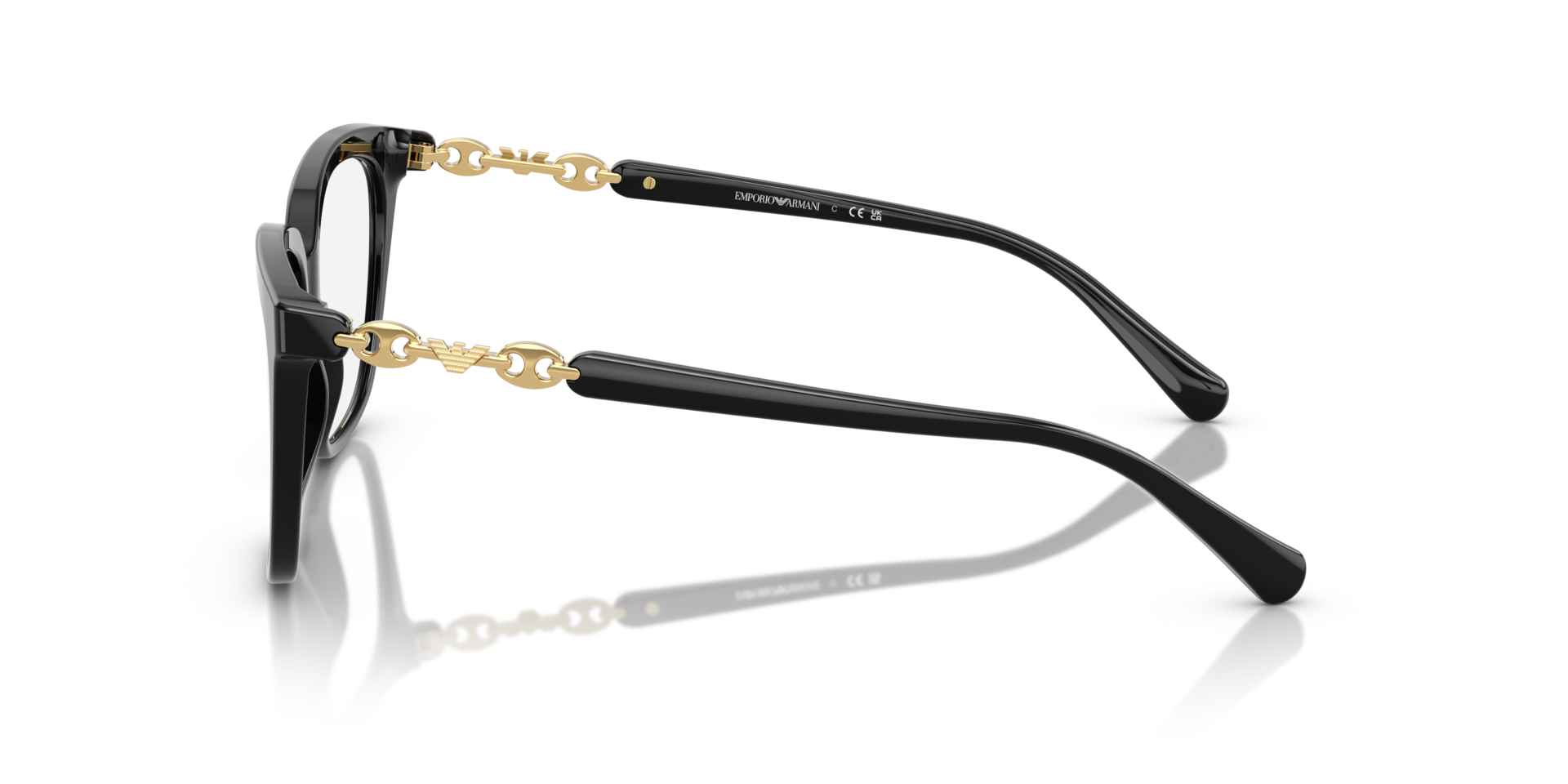 EA3248 Shiny Black AcetateEyeglass Frames for Glasses Direct, Side View