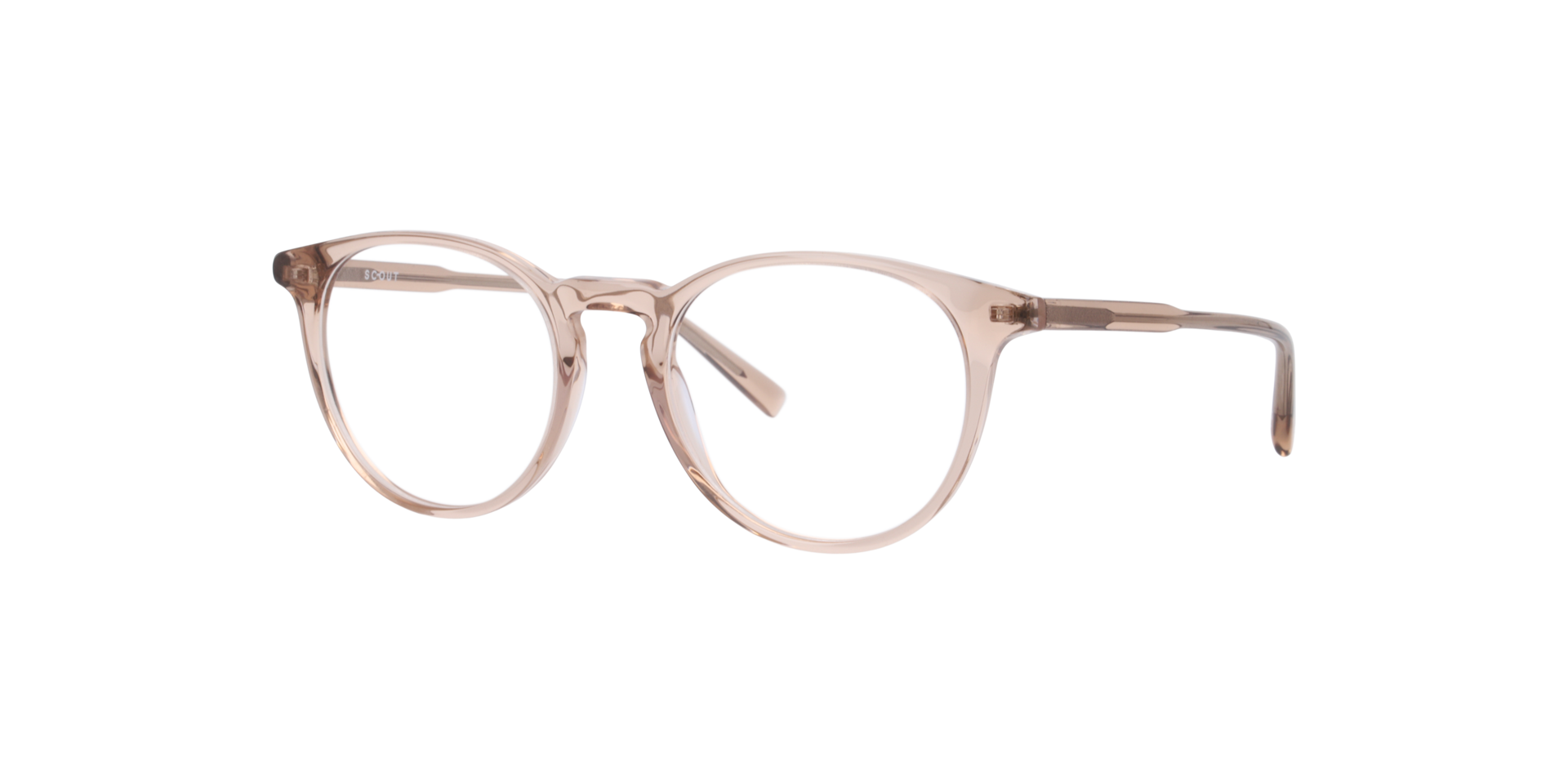 Madison Crystal Nude AcetateEyeglass Frames for Glasses Direct, Angle View