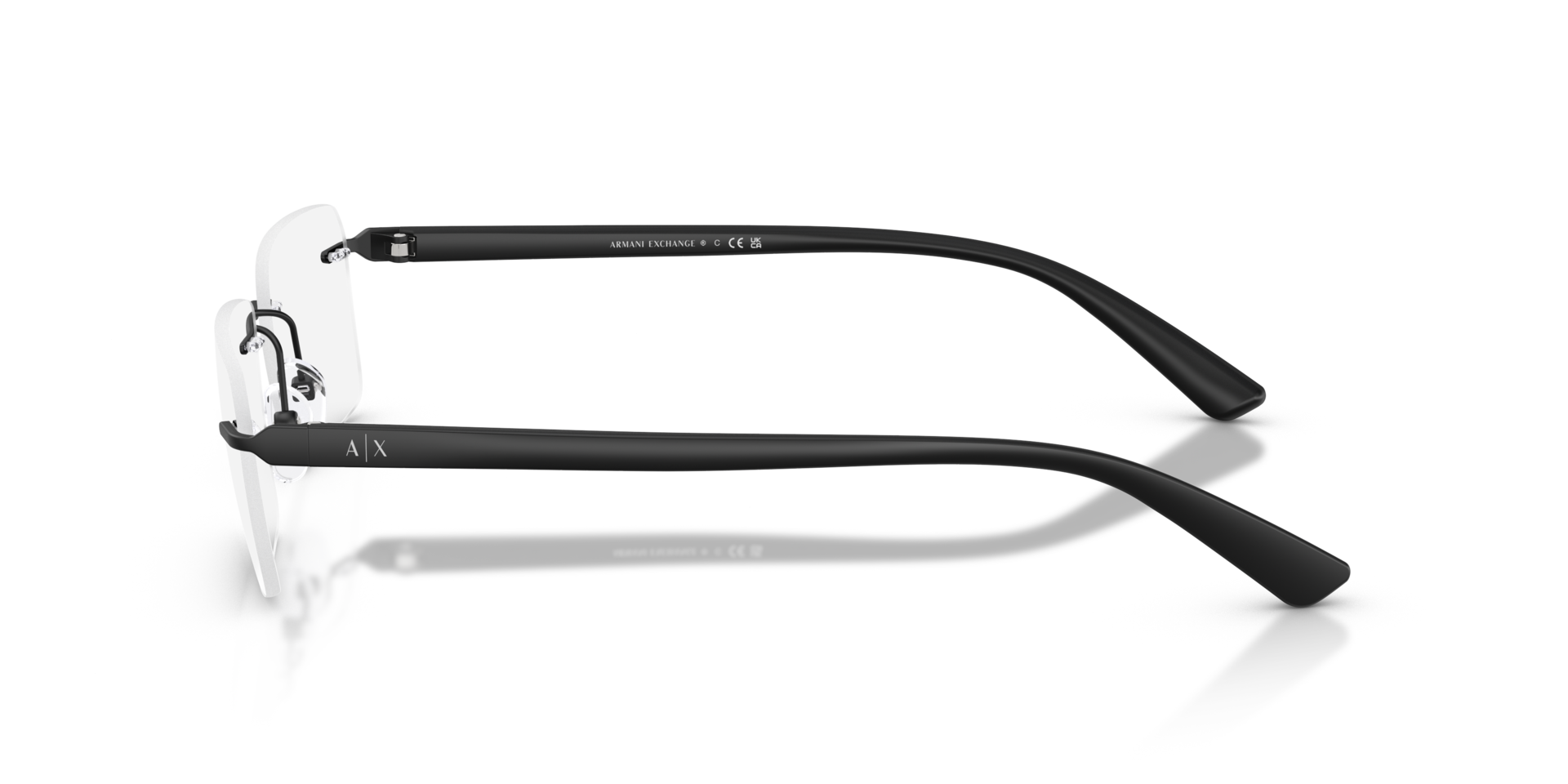 AX1064 Matte Black MetalEyeglass Frames for Glasses Direct, Side View