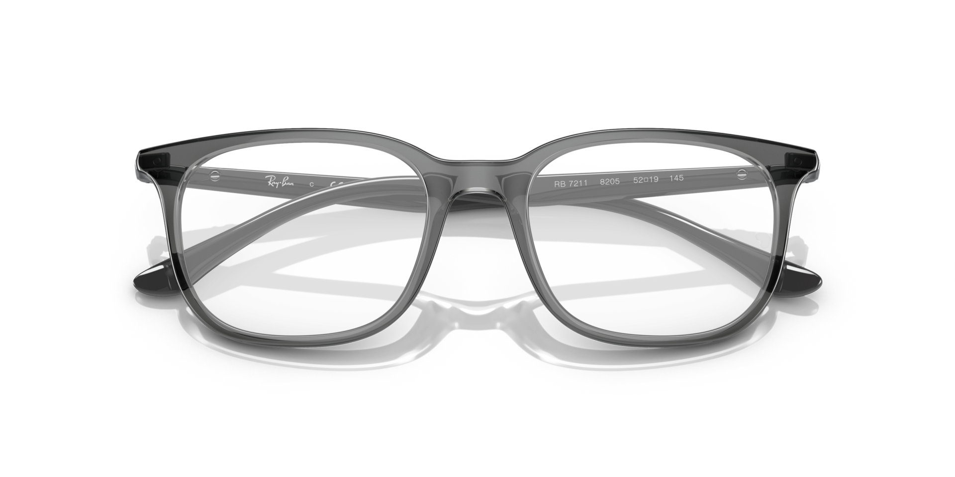 RB7211 Transparent Grey PlasticEyeglass Frames for Glasses Direct, Closed View